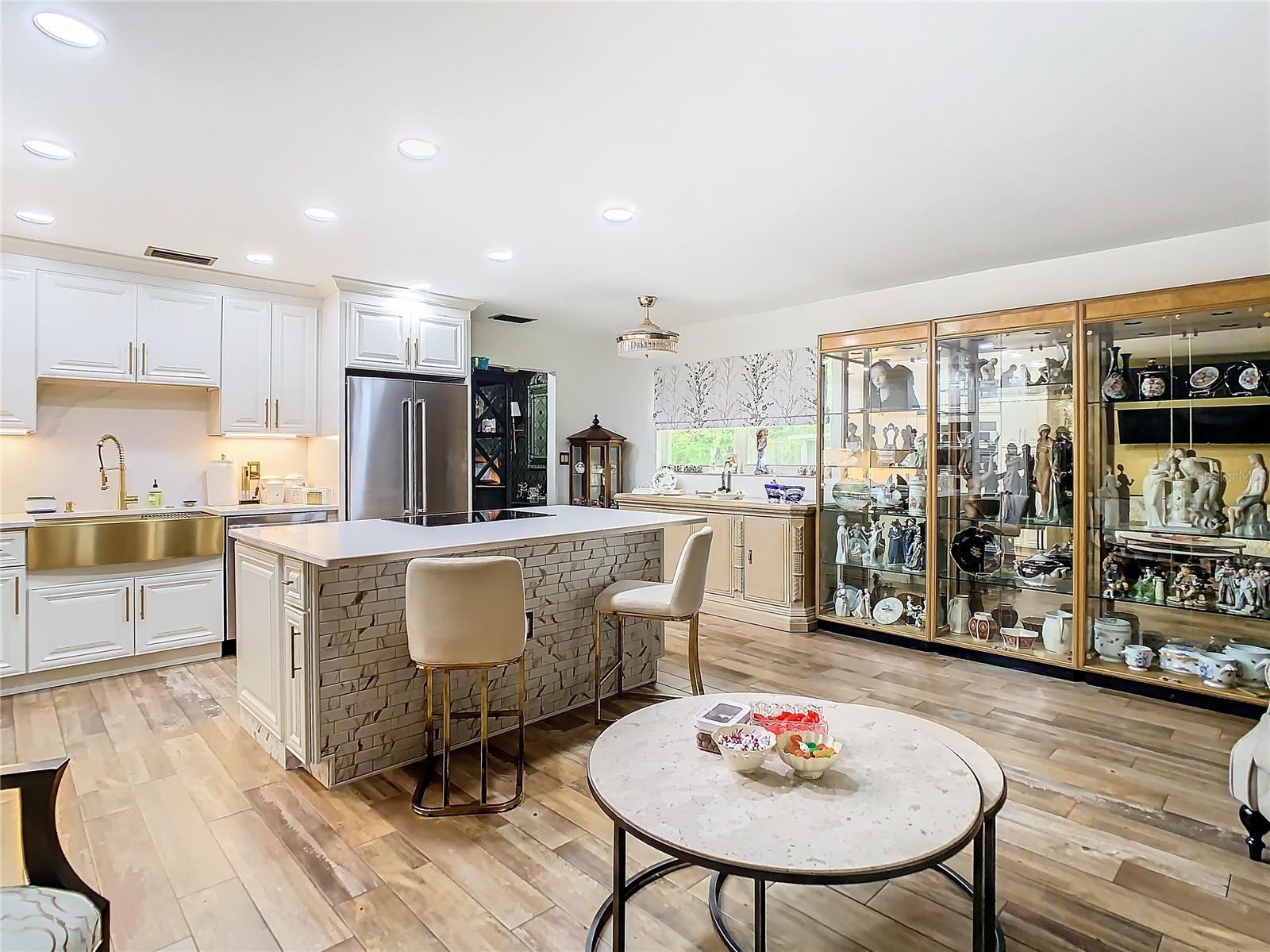 living room open to kitchen