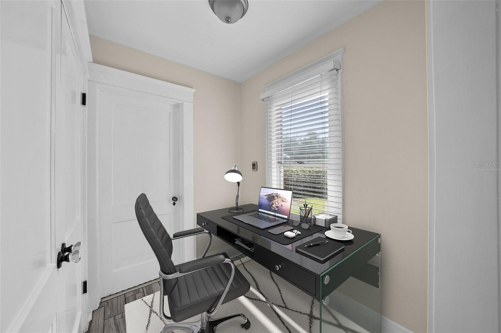 Virtually Staged Downstairs Office Nook