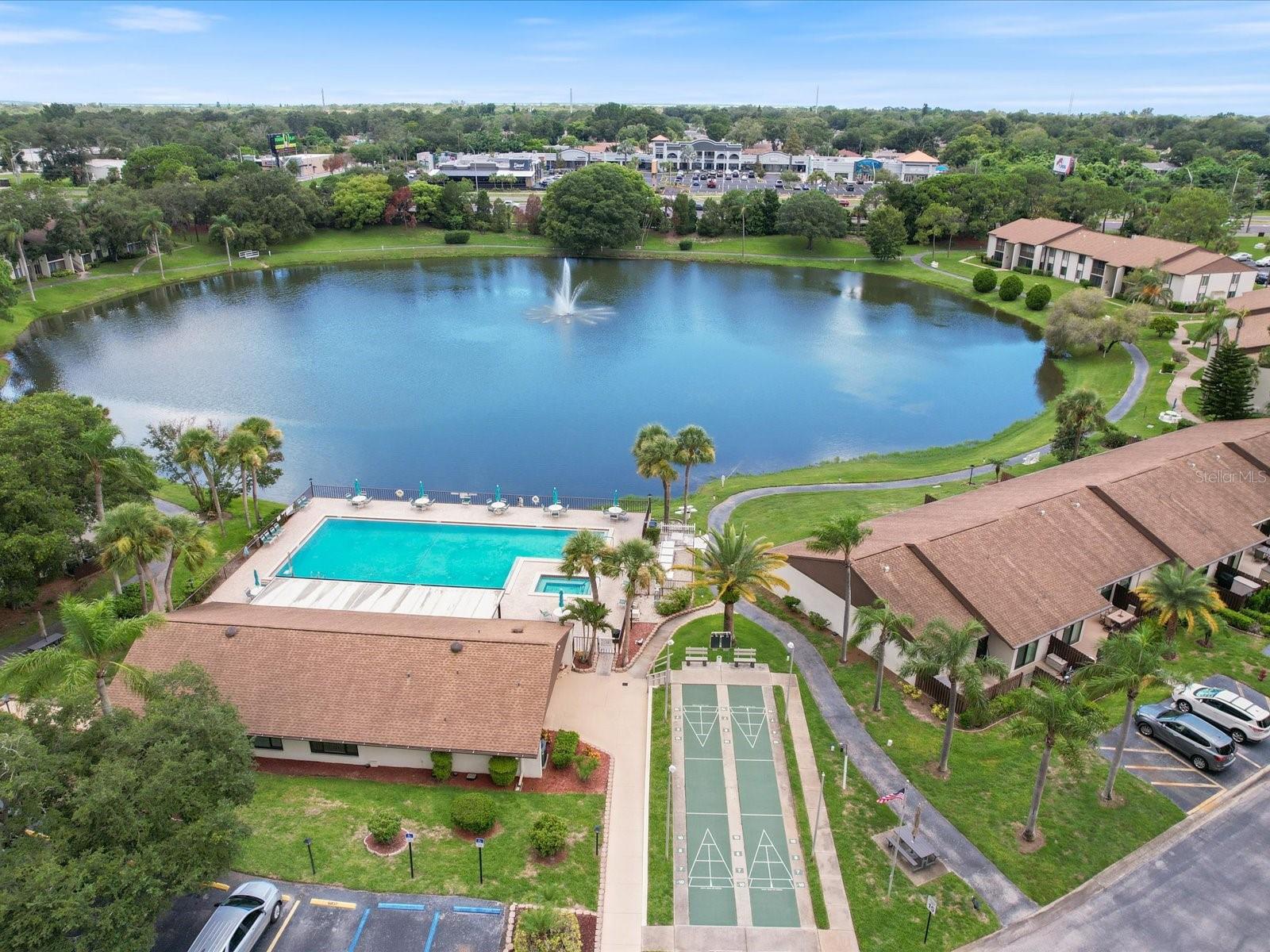 Community clubhouse and shuffleboard courts