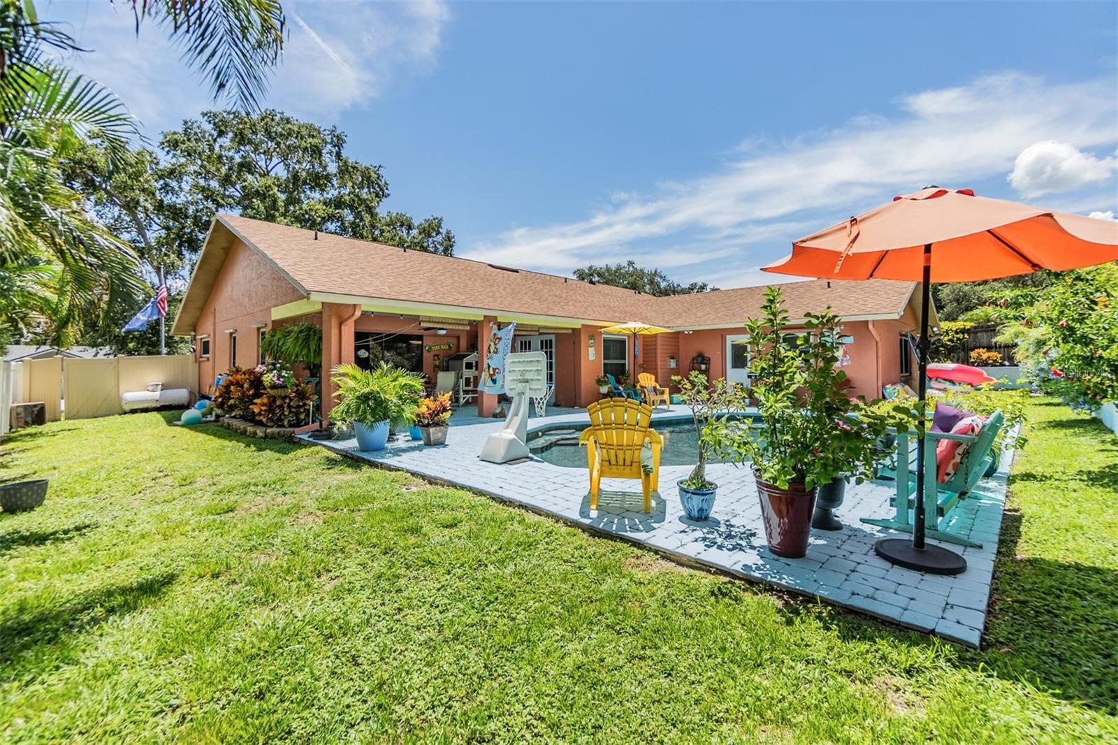 Back yard with plenty of greenspace