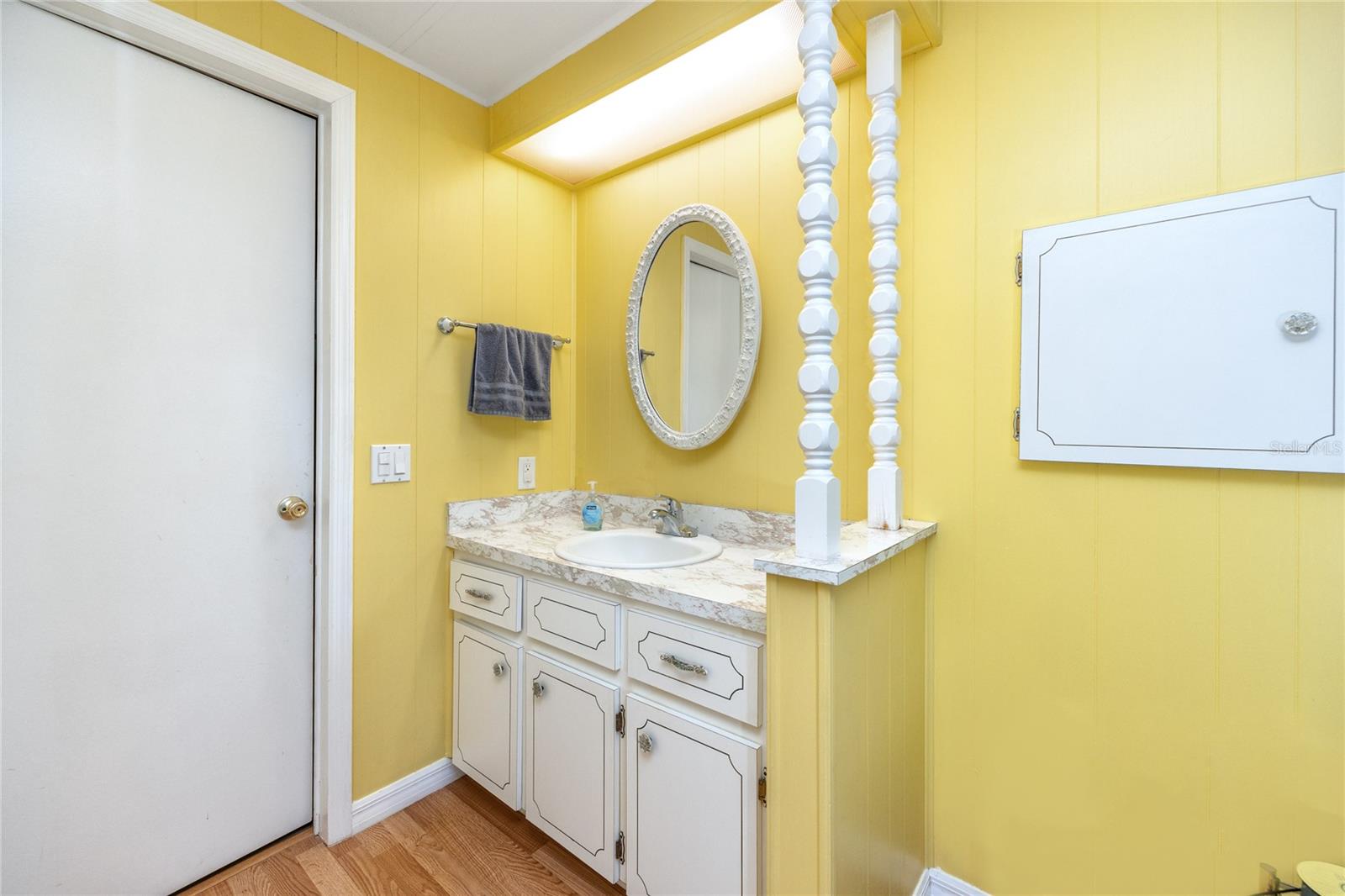 Exterior vanity in primary bathroom.