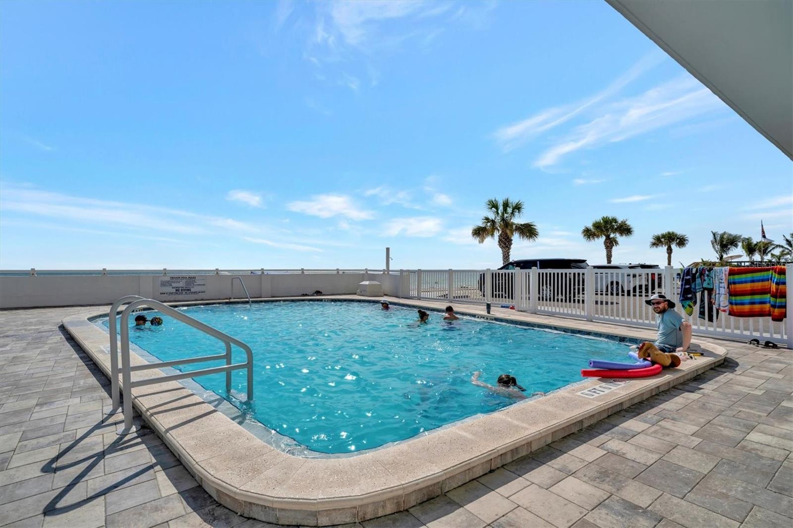 Harbor House has a lease with Sunset Chateau across the street to use the beachfront pool!