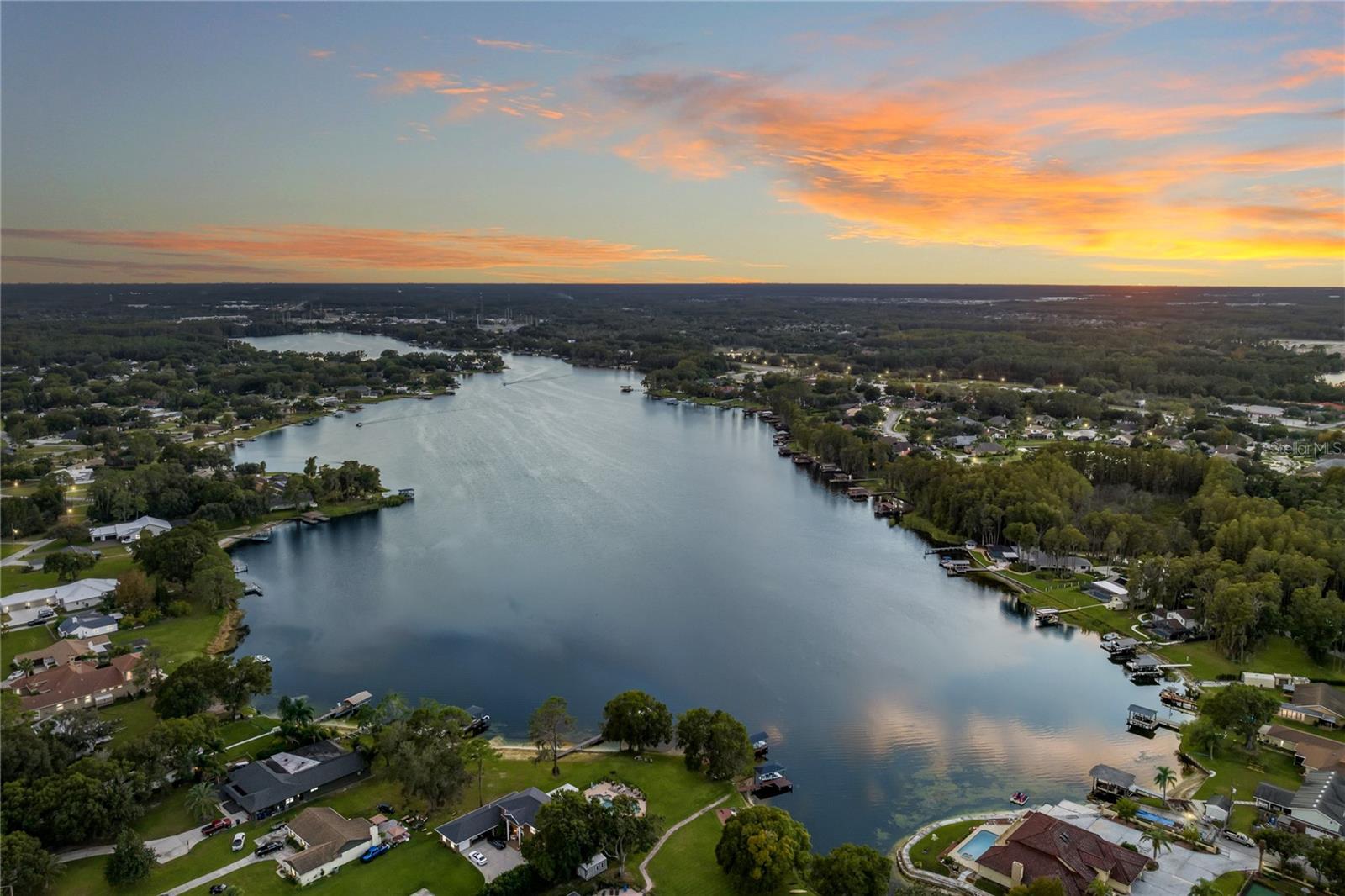 Access to Lake Padgett. An extra large private ski lake with bars and restaurants along the West side of the lake.