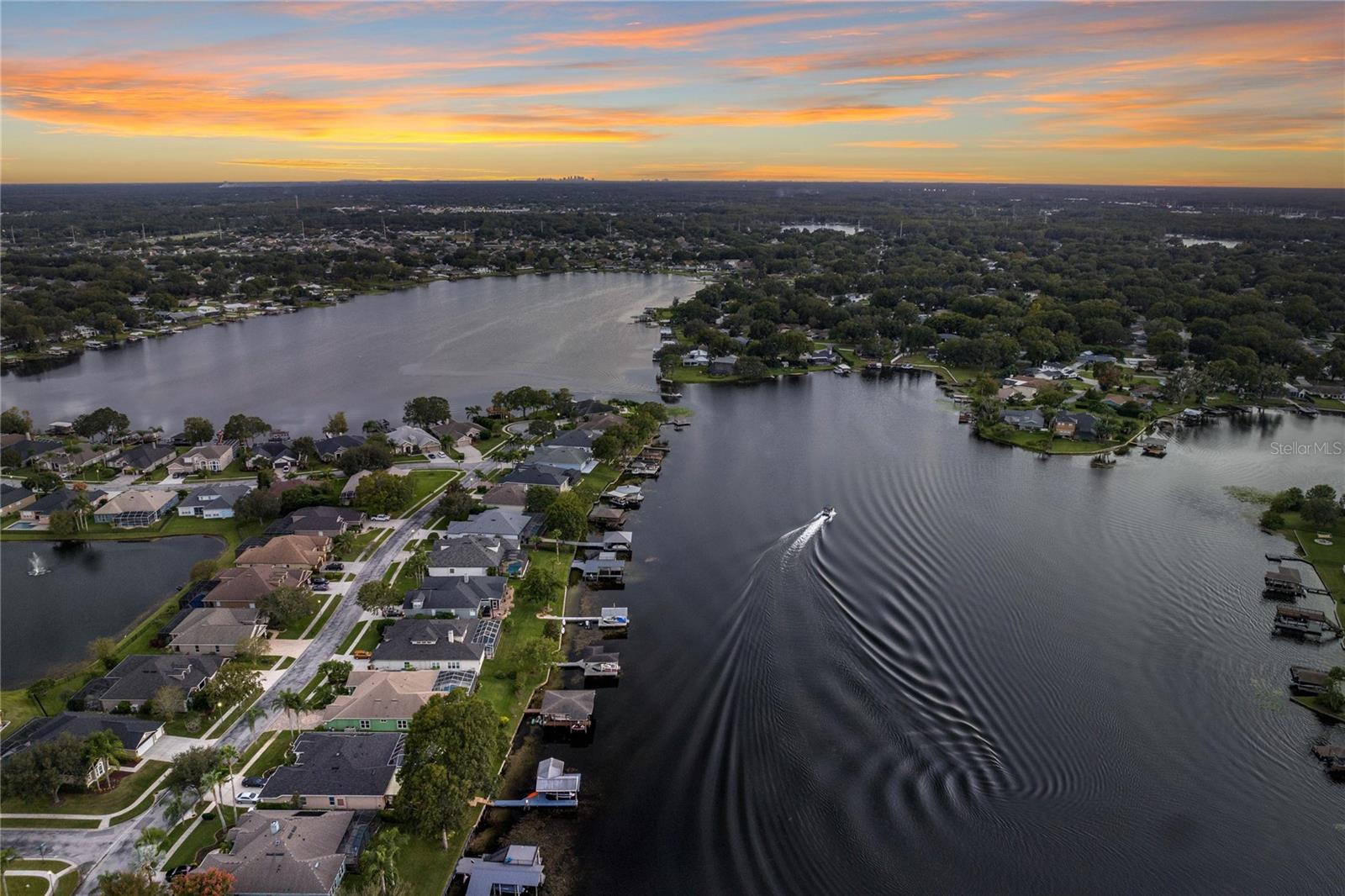 East Lake. 100 acre private ski lake with slalom ski course.