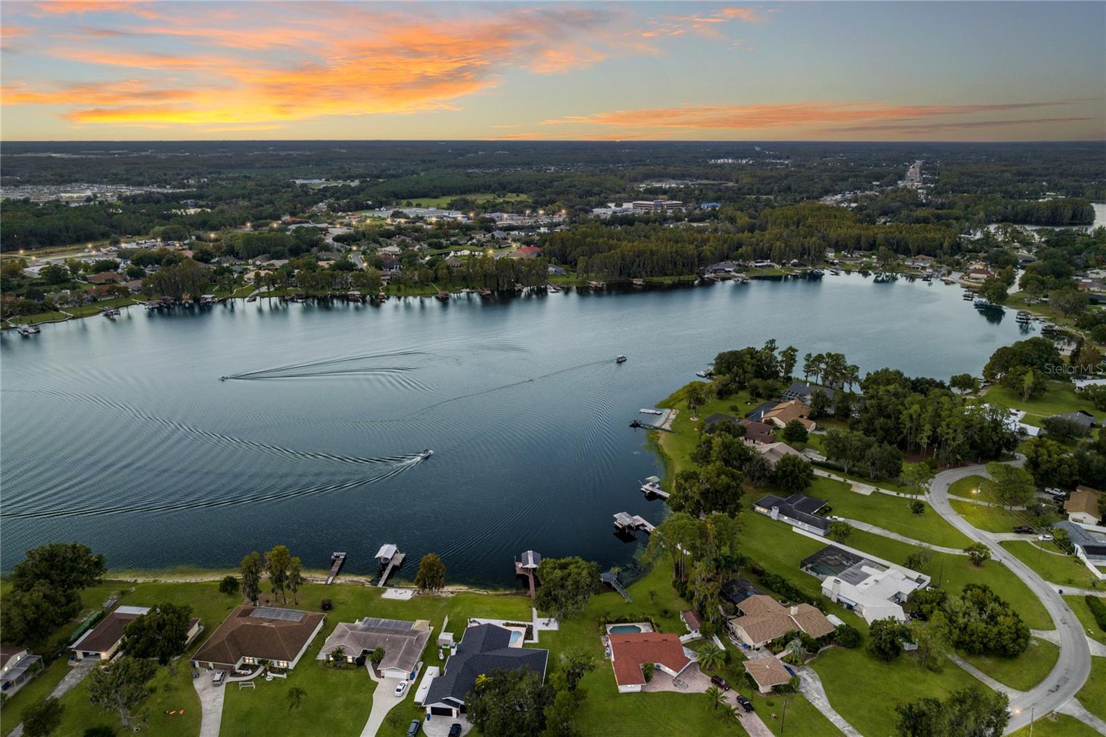 Lake Padgett. Private ski lake with bars and restaurants.