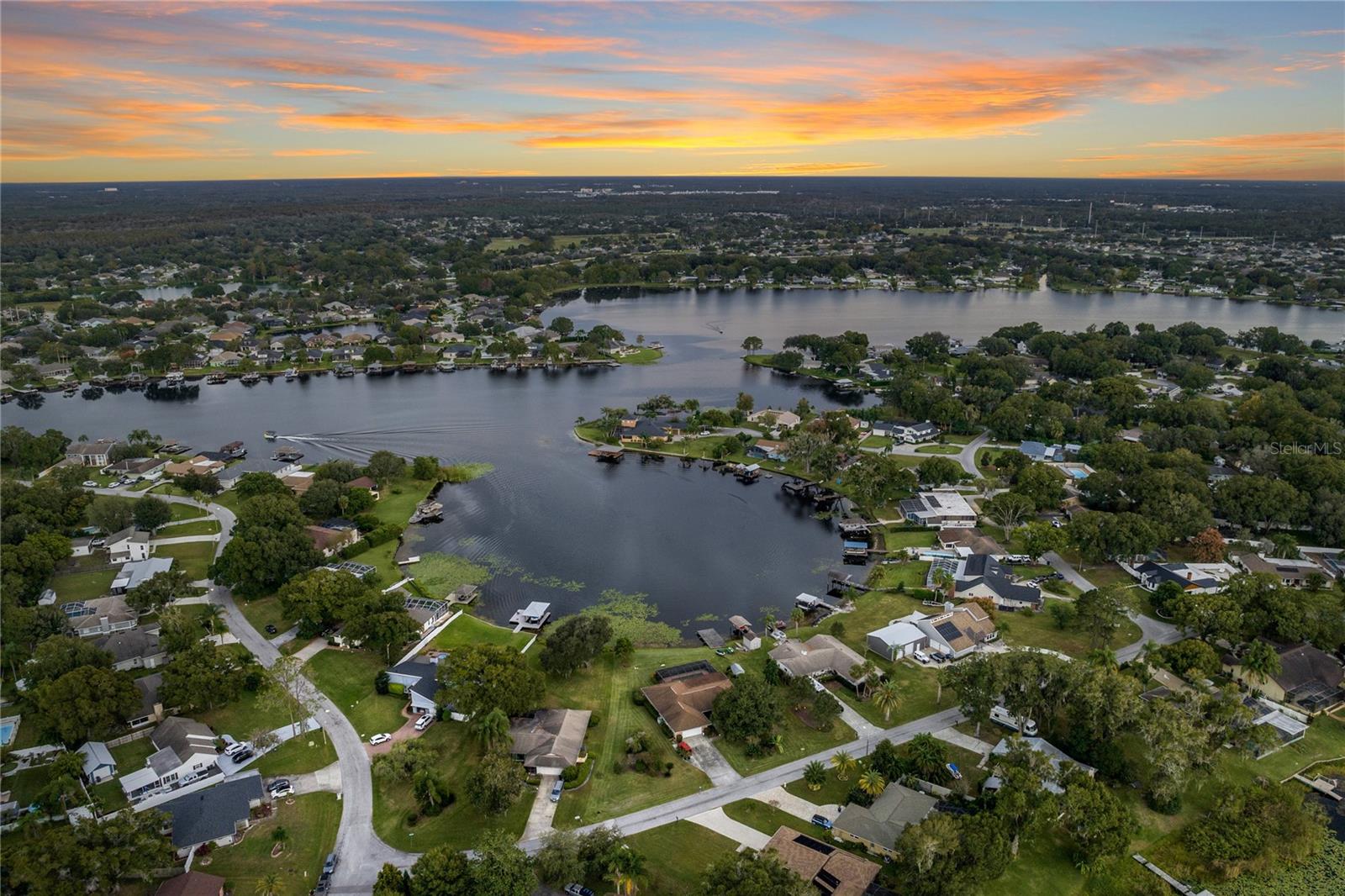 East lake. The house is located on this private ski lake.