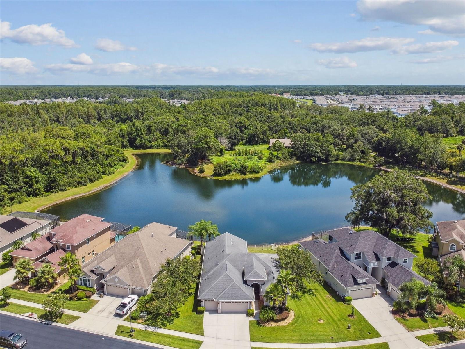 Aerial view of the house