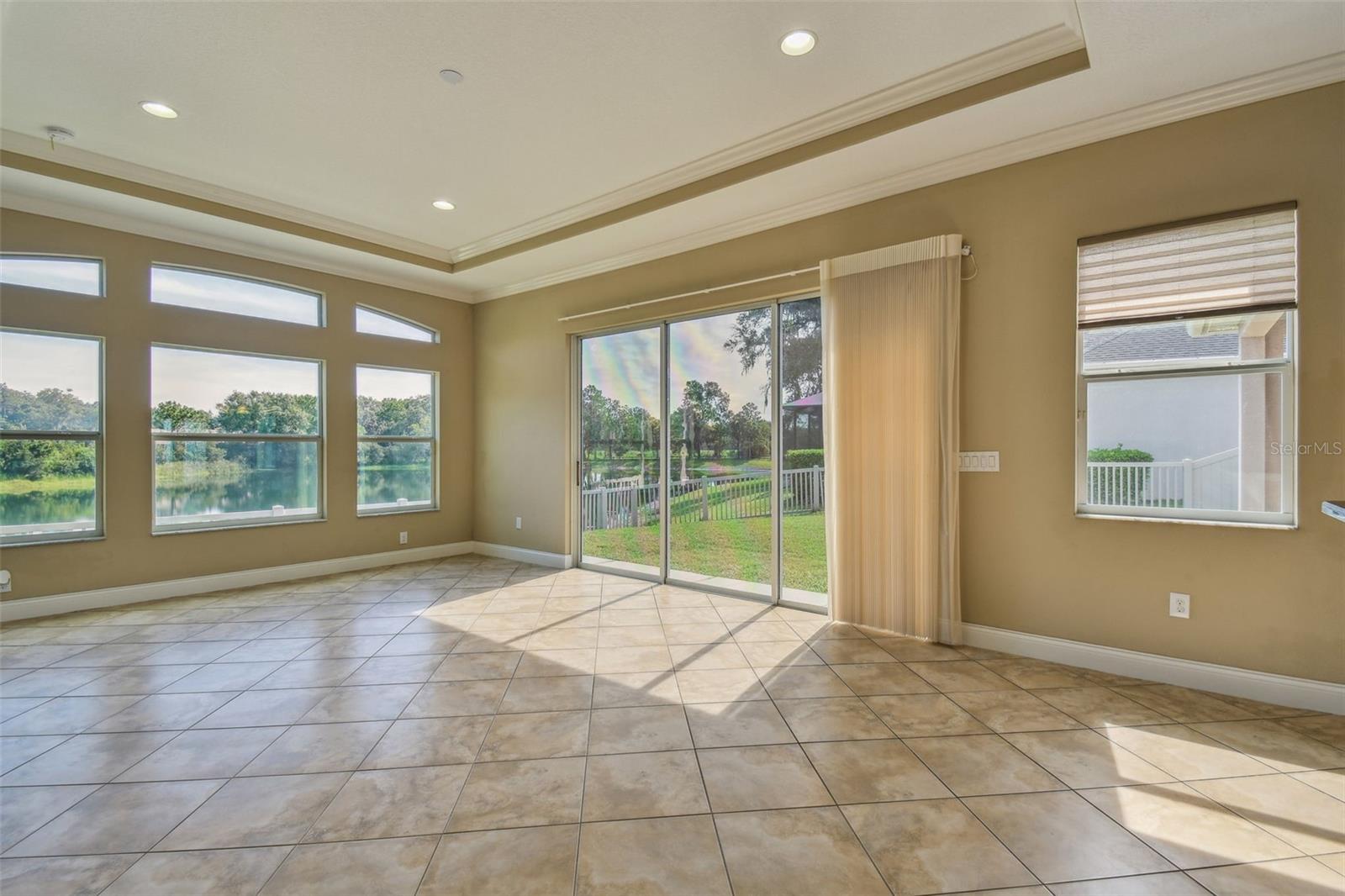 Spacious family room with a gorgeous view