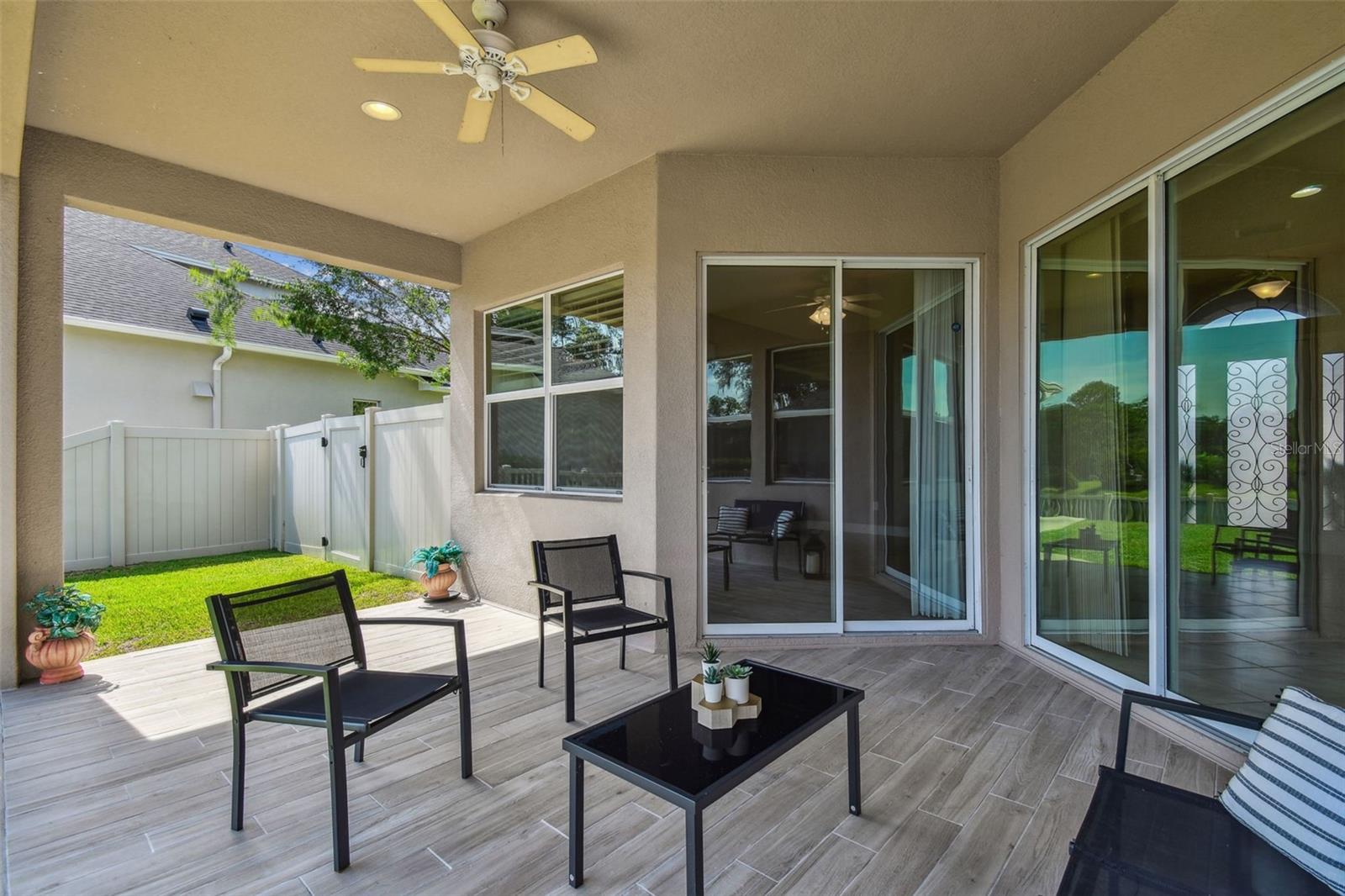 Inside the covered lanai, access from master bedroom and main living room