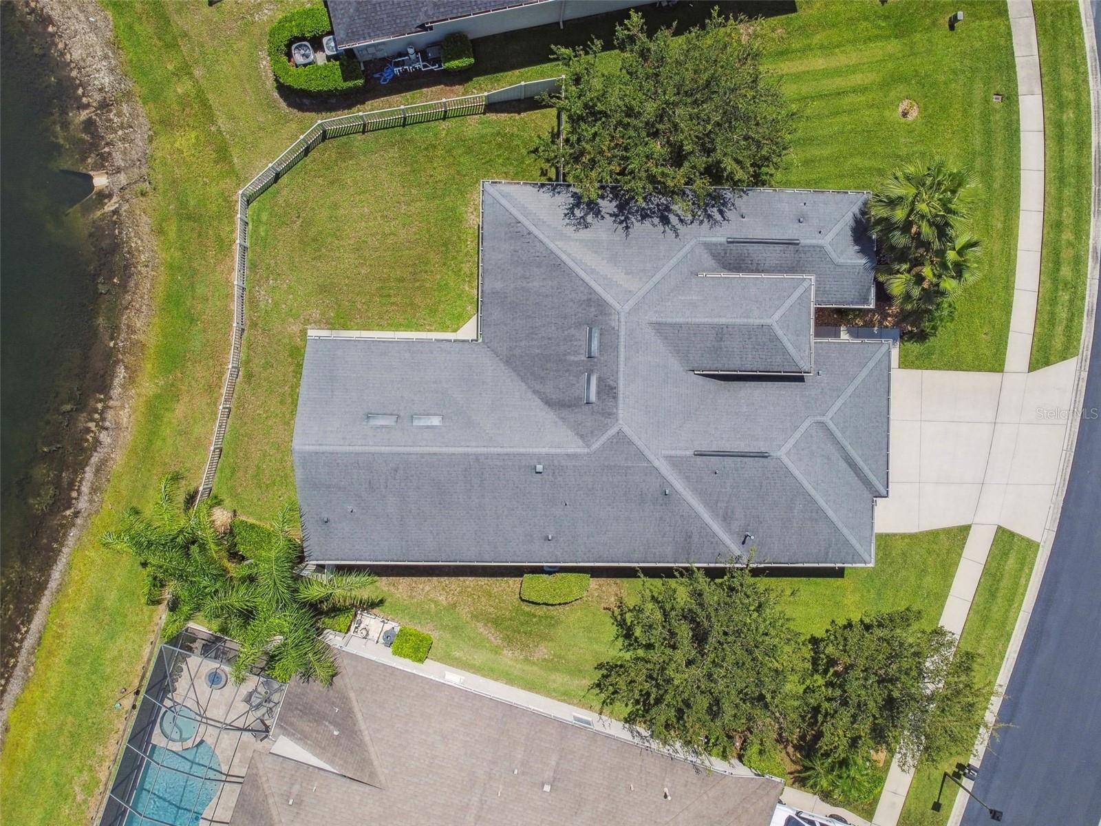 Aerial view of the roof