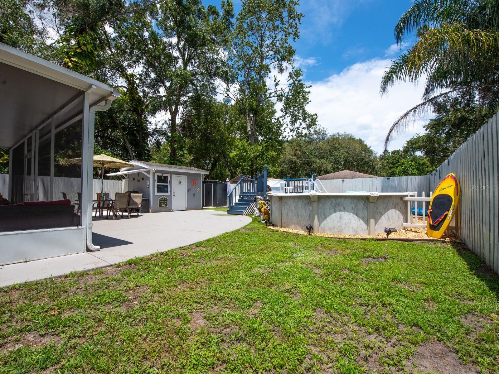 View of backyard