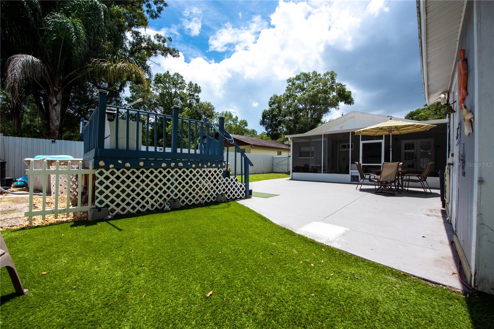 Backyard patio and pool deck