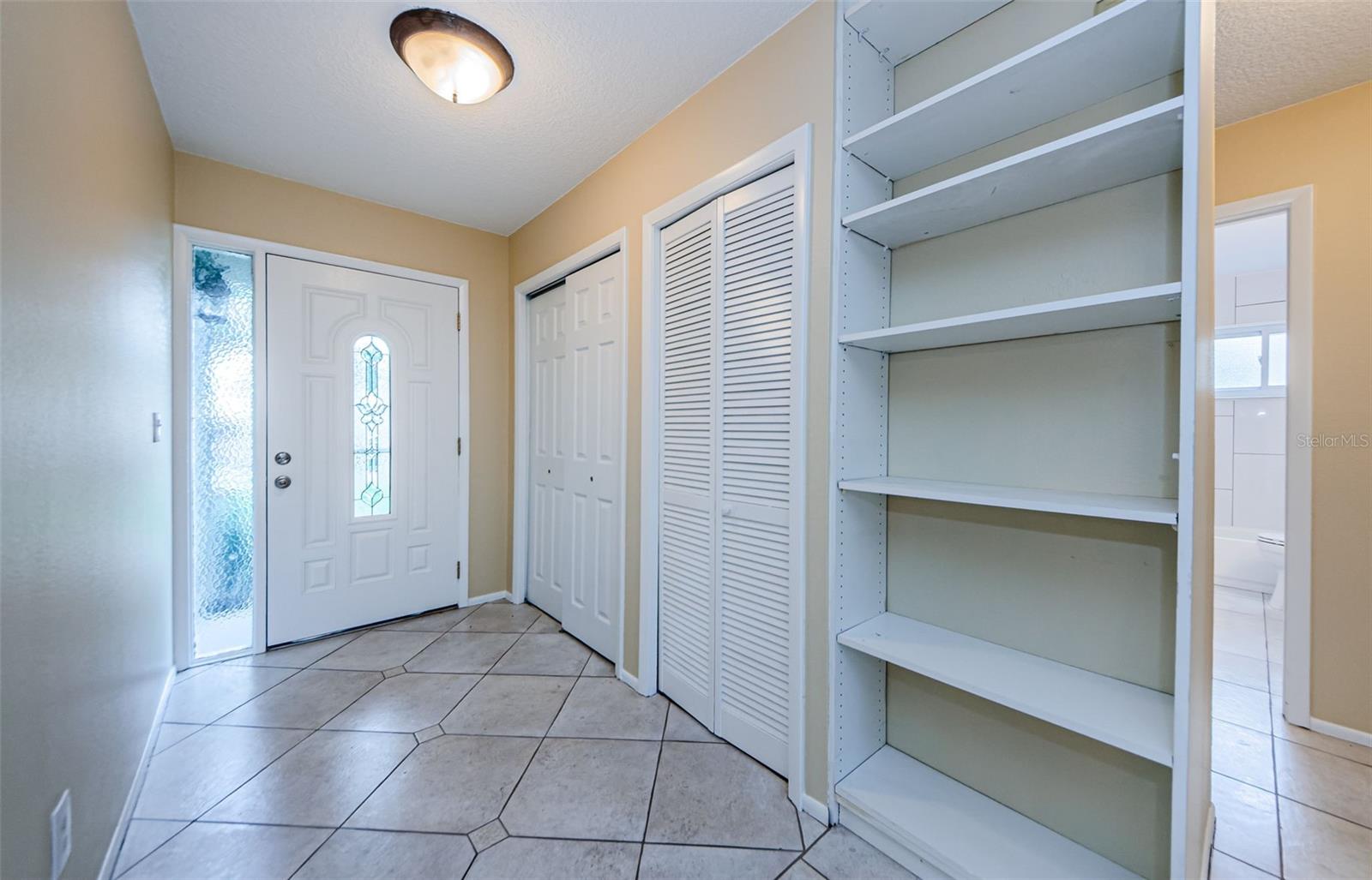 Front Door Entryway, Great closet for shoes, backpacks, jackets etc!