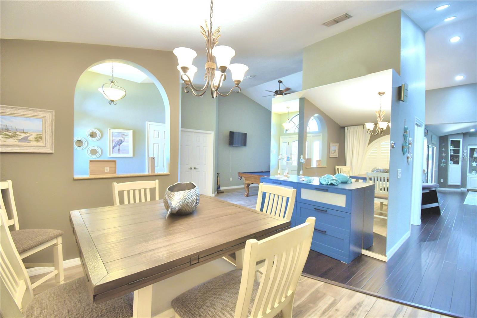 Formal living room with hall to kitchen.