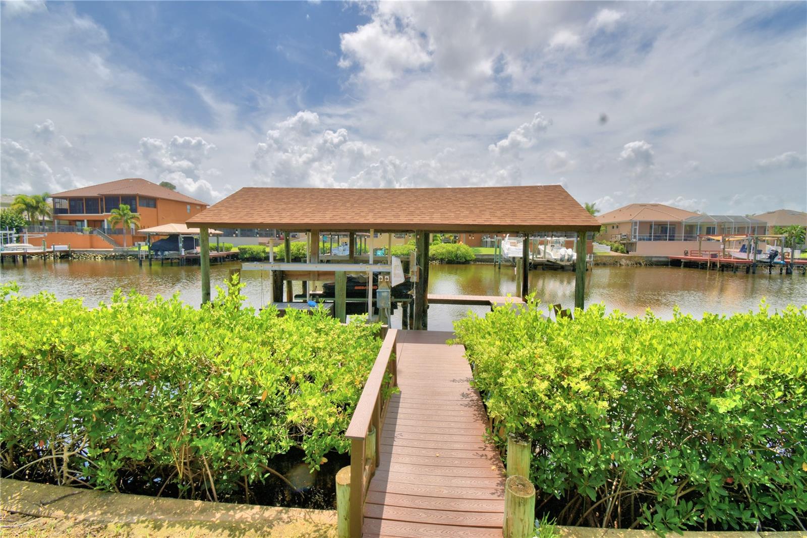 Walkway to covered dock.