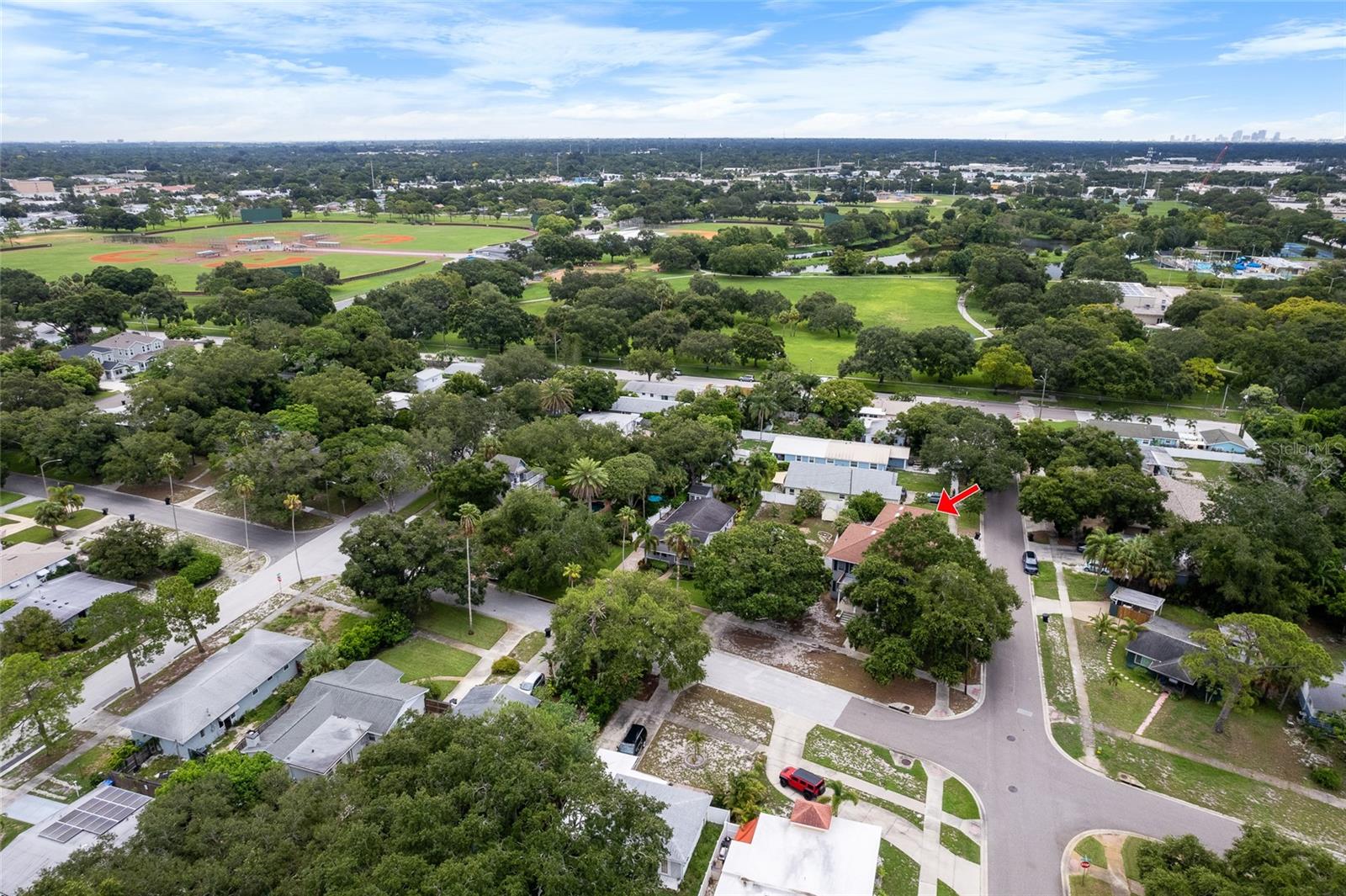 Home and Proximty to Walter Full Park, Downtown St Pete in the distance...