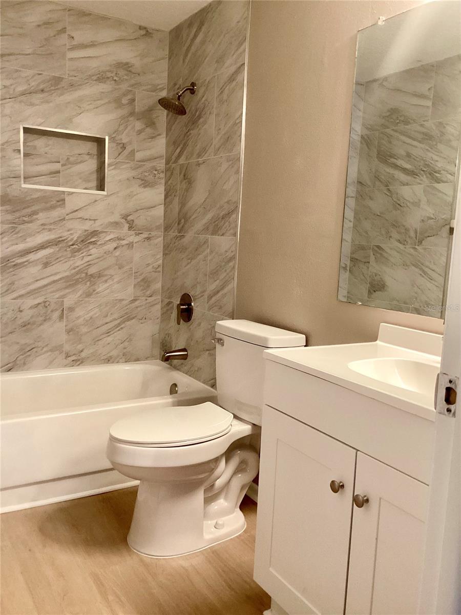 Master bath with tub/shower.