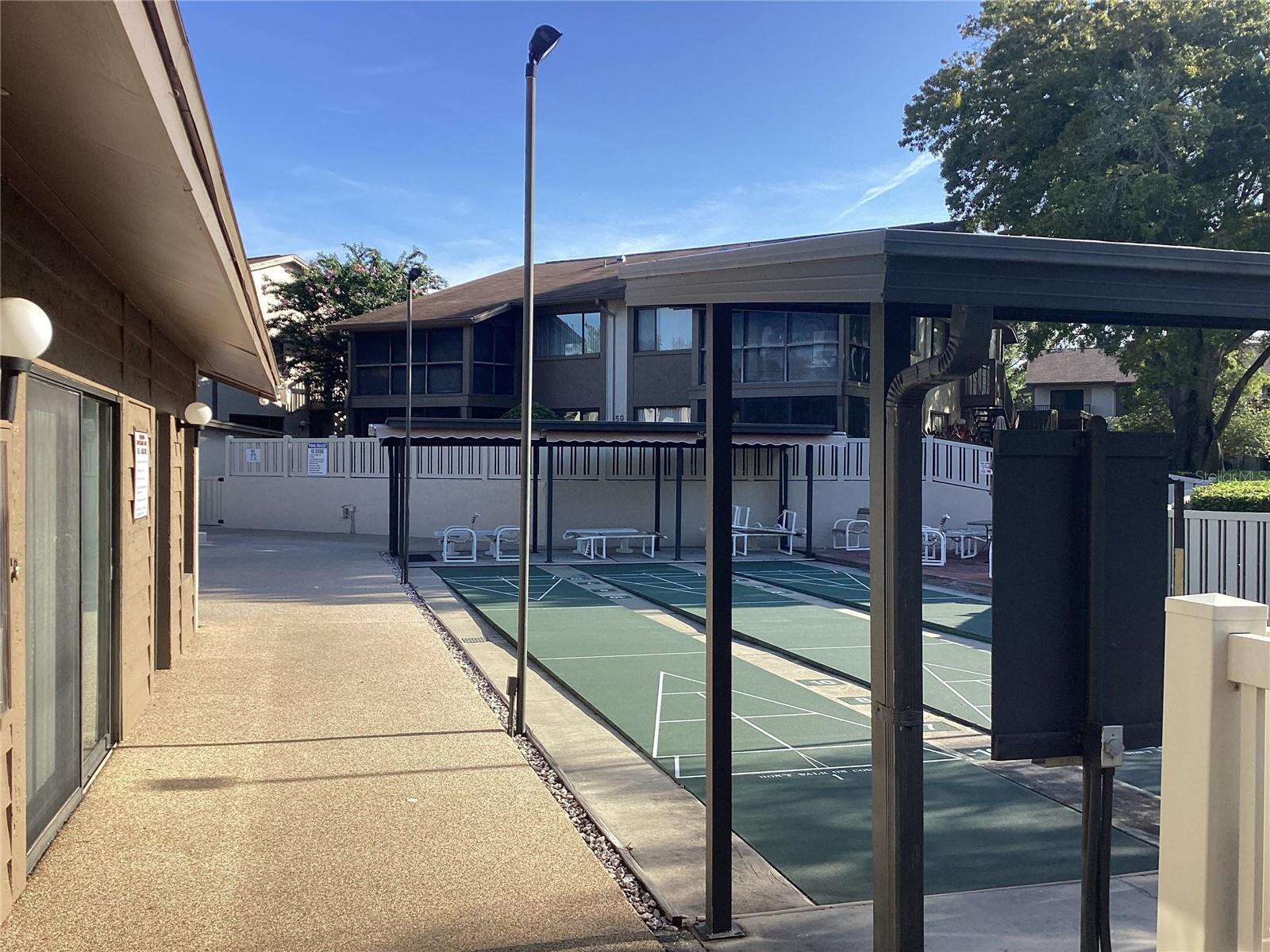 Shuffleboard courts.