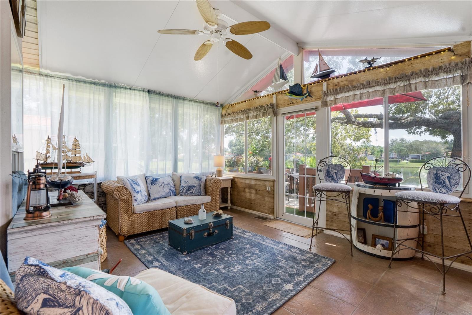 Door leads out to deck and hot tub