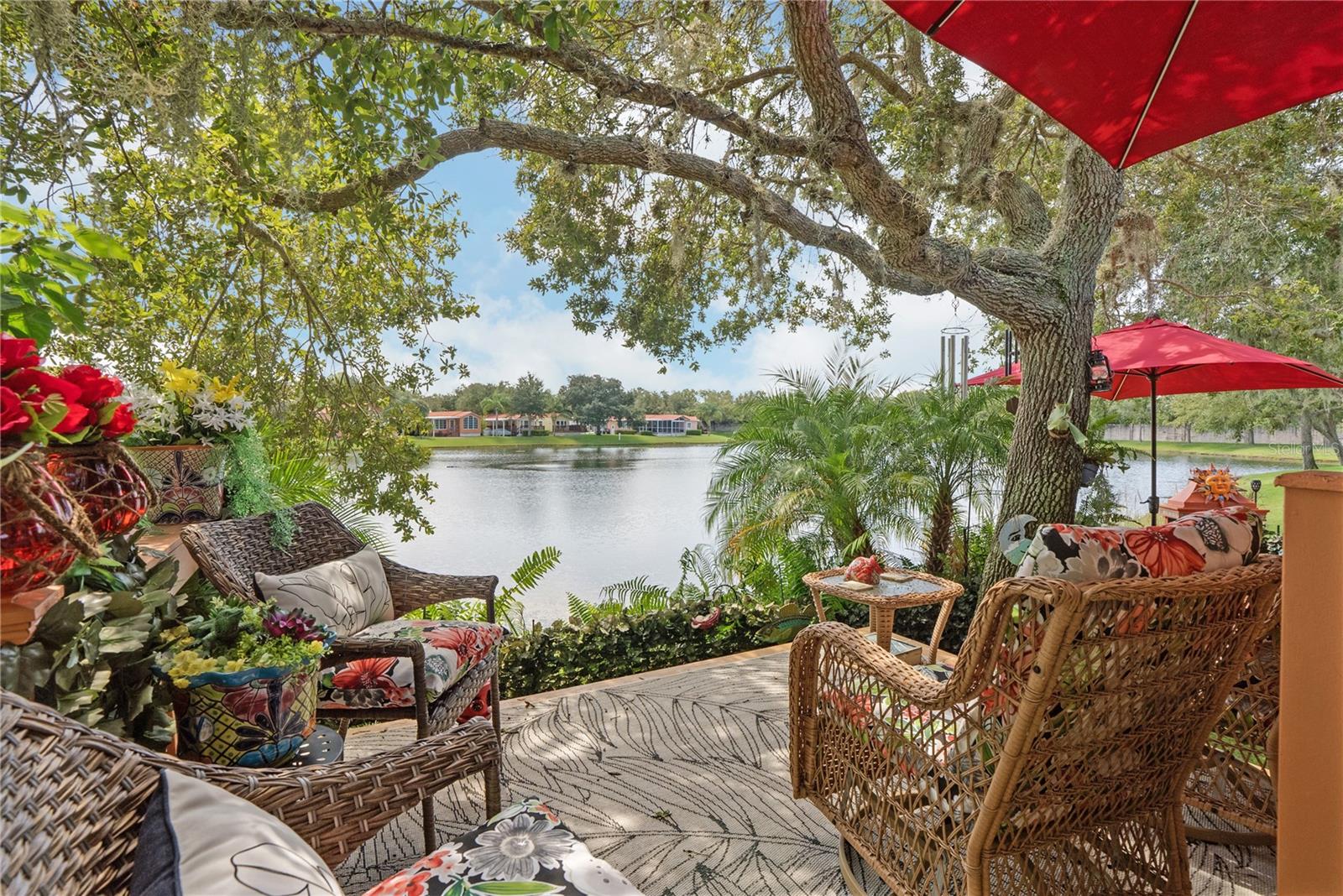 What a peaceful view looking at Lake Lago Bonito from the outdoor deck