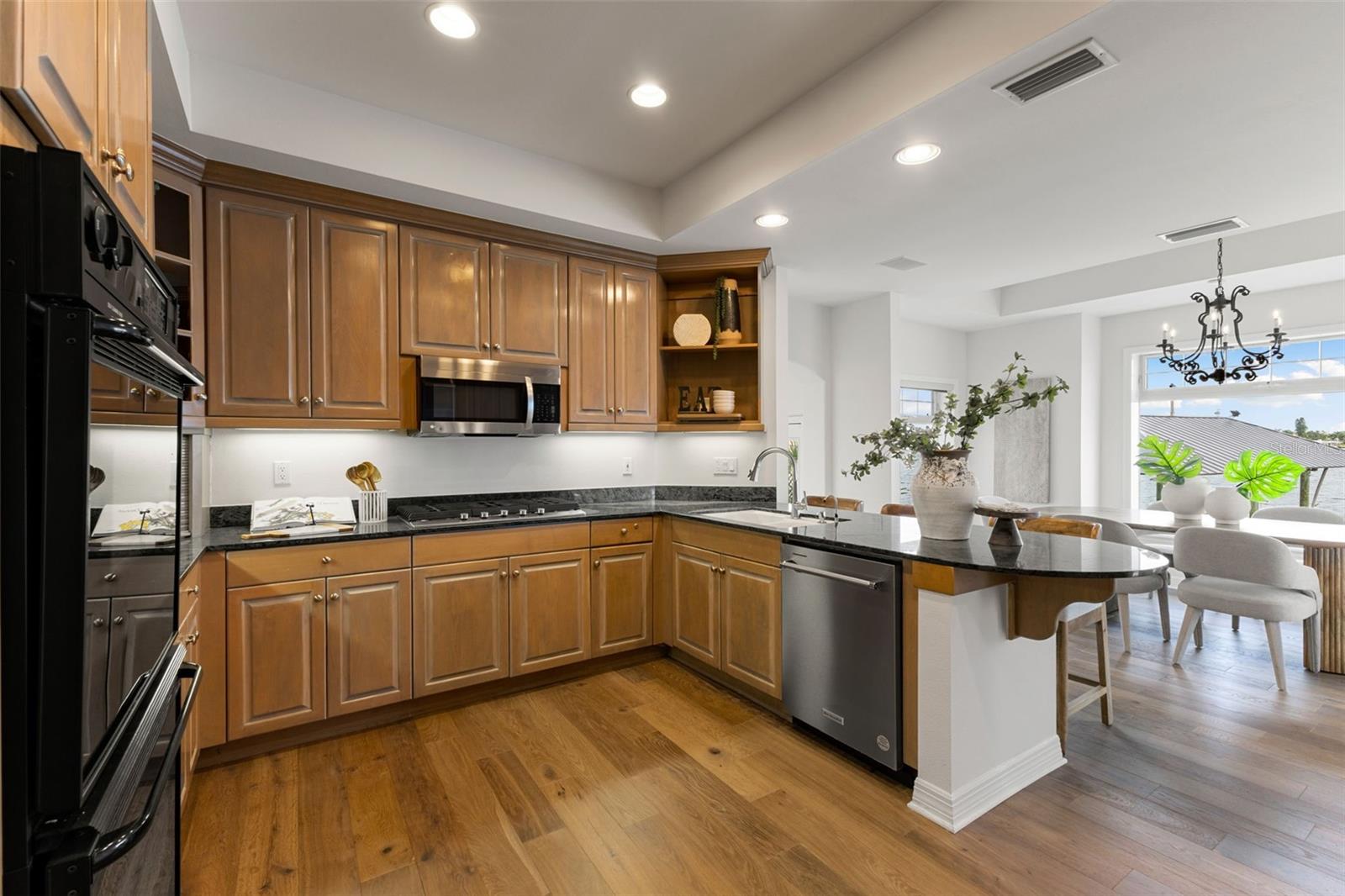 Kitchen w/ water views