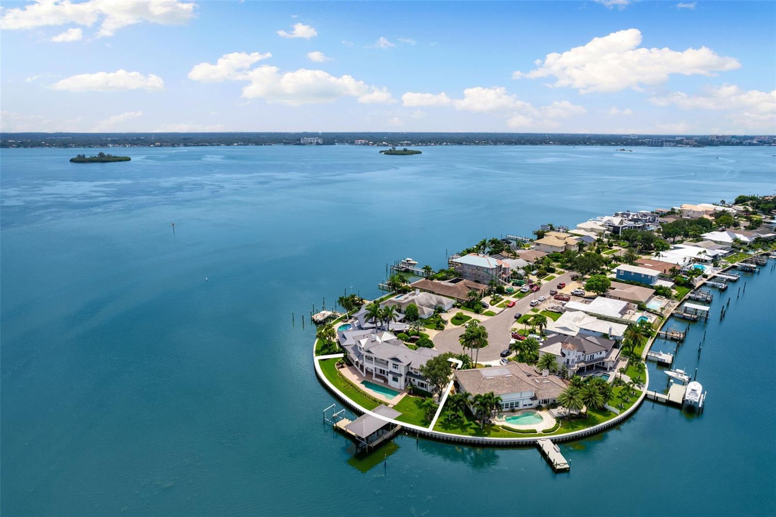 Sweeping views of the intracoastal and Moonshine Island