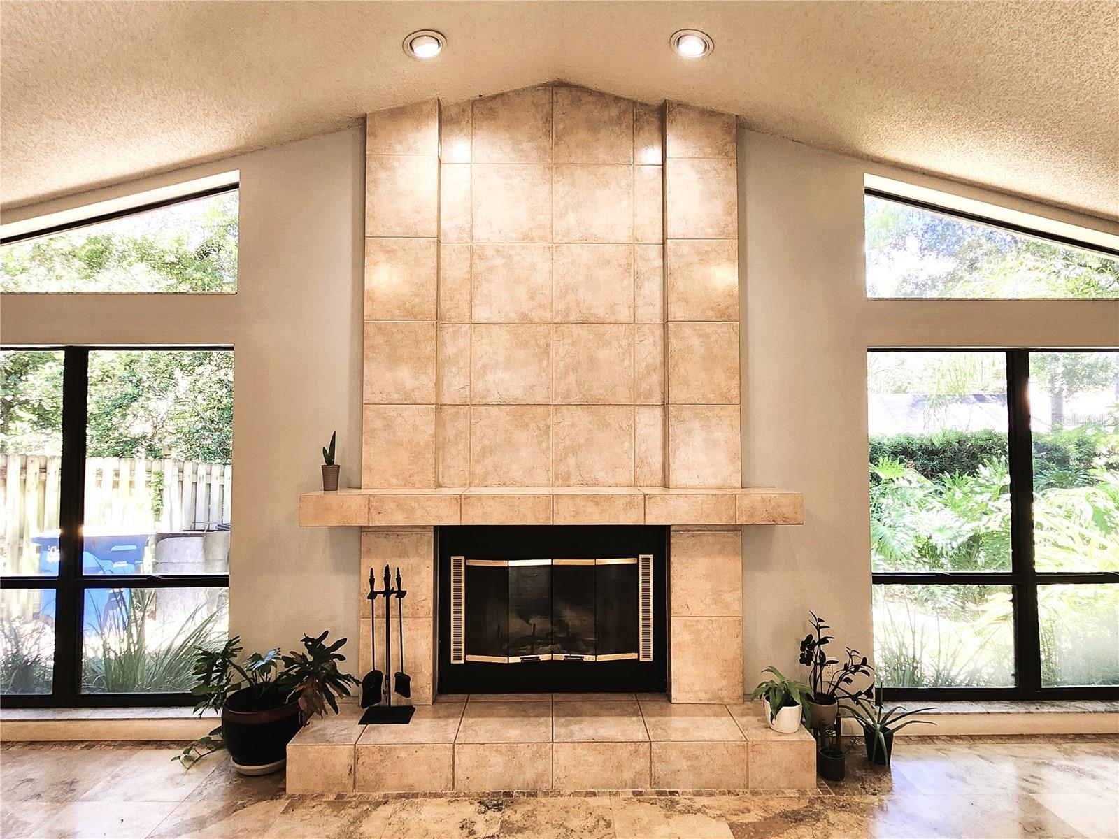 Family Room, wood burning fireplace