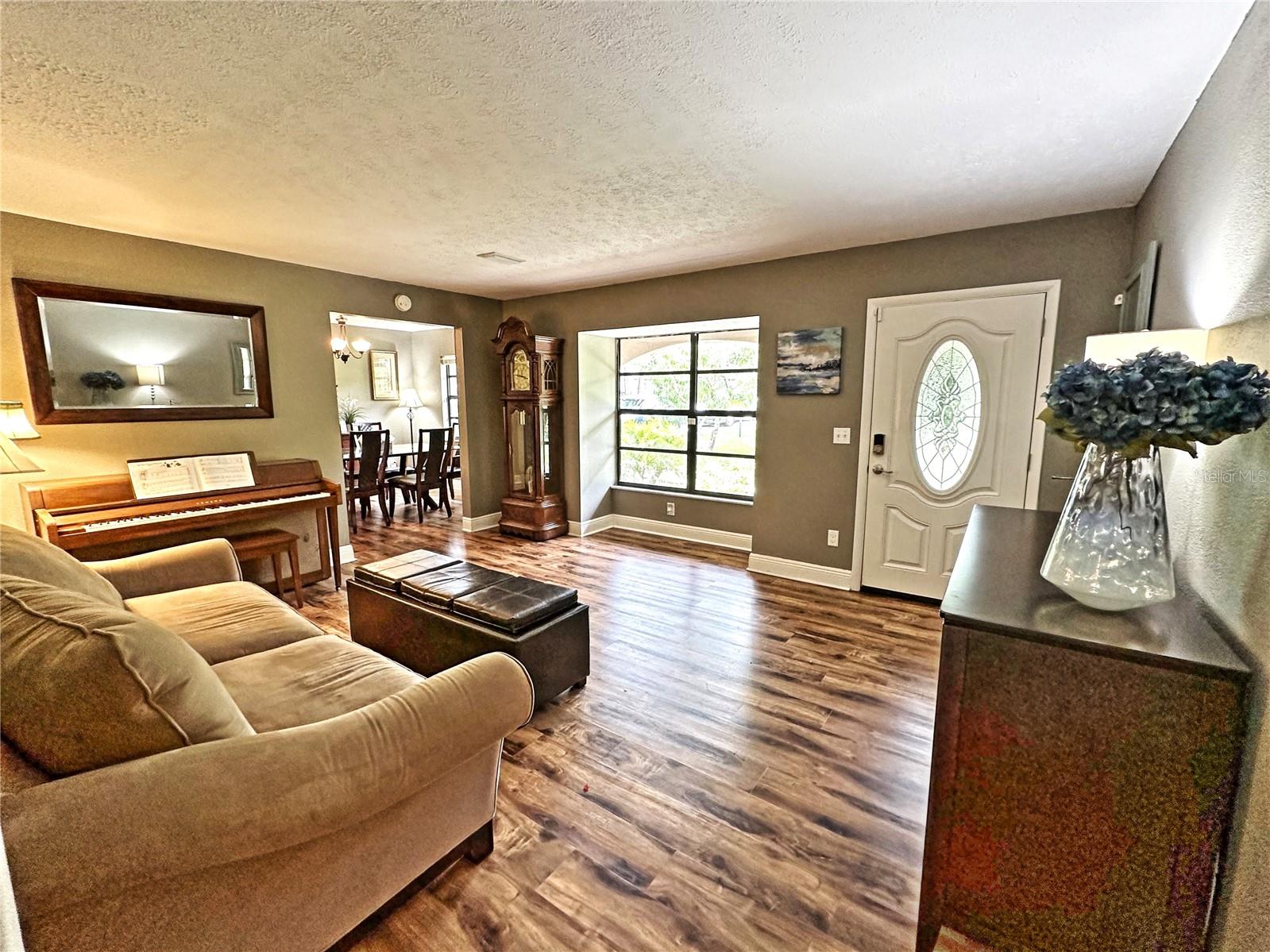 View through the second living room to the dining room.