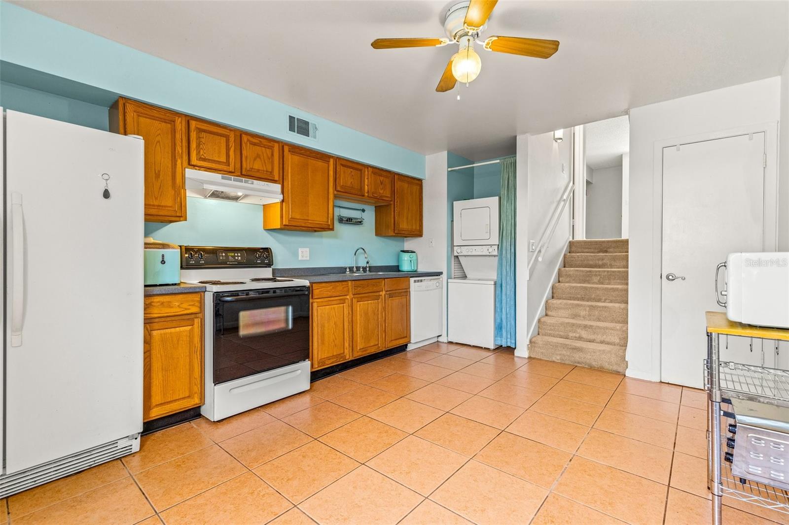 Kitchen stairs to living room