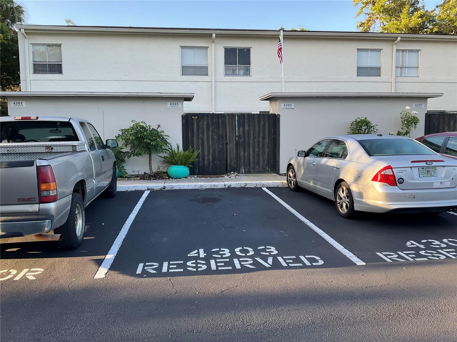 Reserved Parking and Back Gate