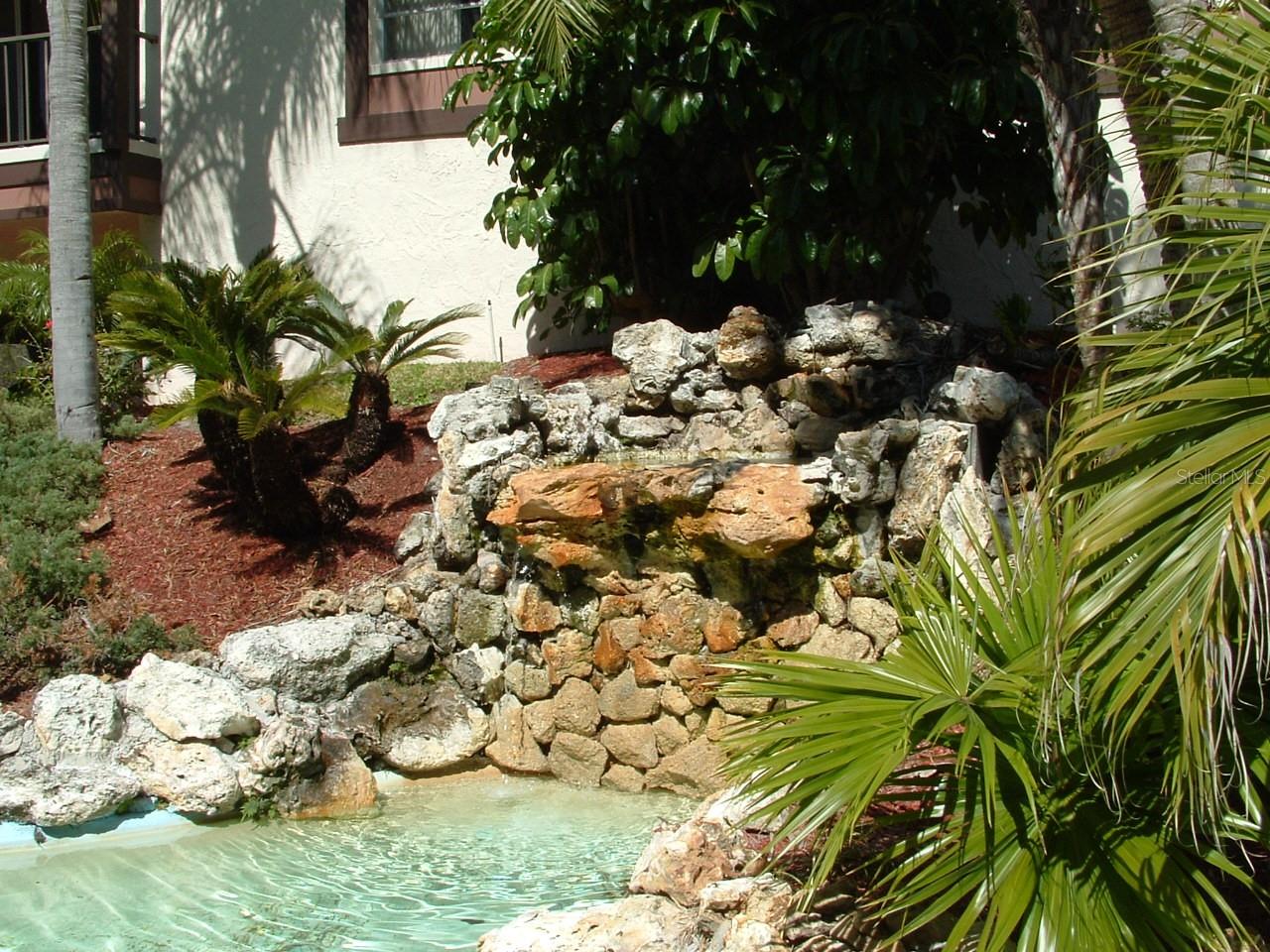 Water views in courtyard