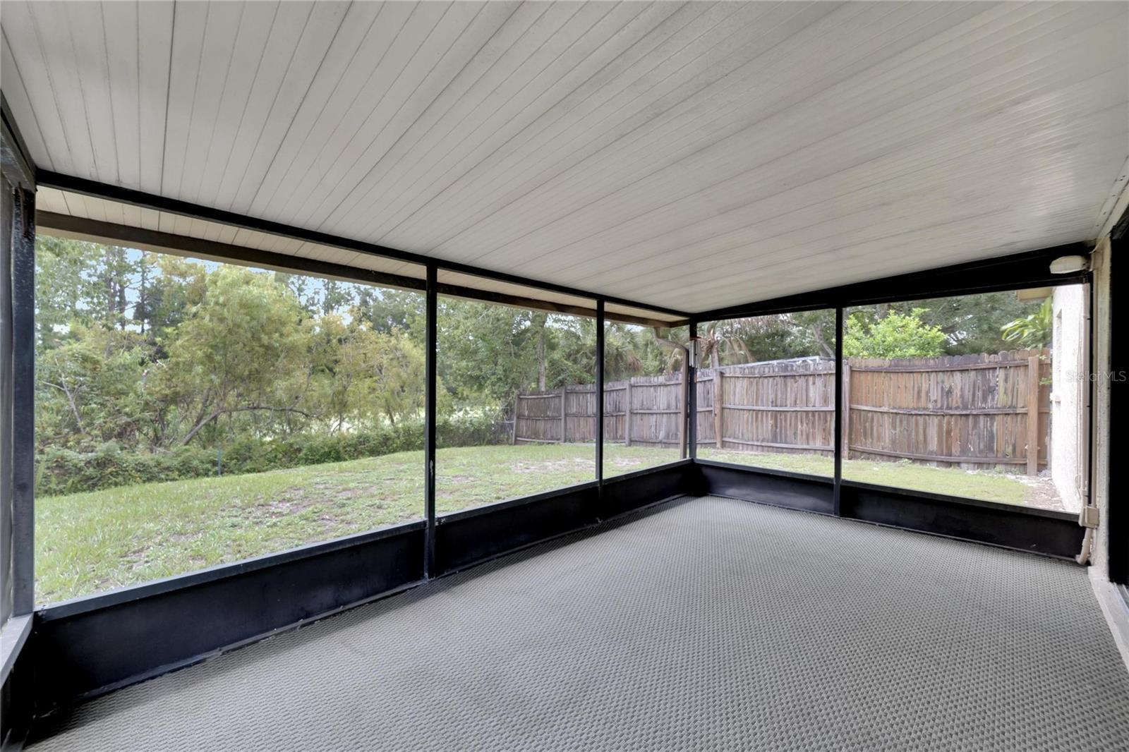 Fully covered & screened Porch view 2