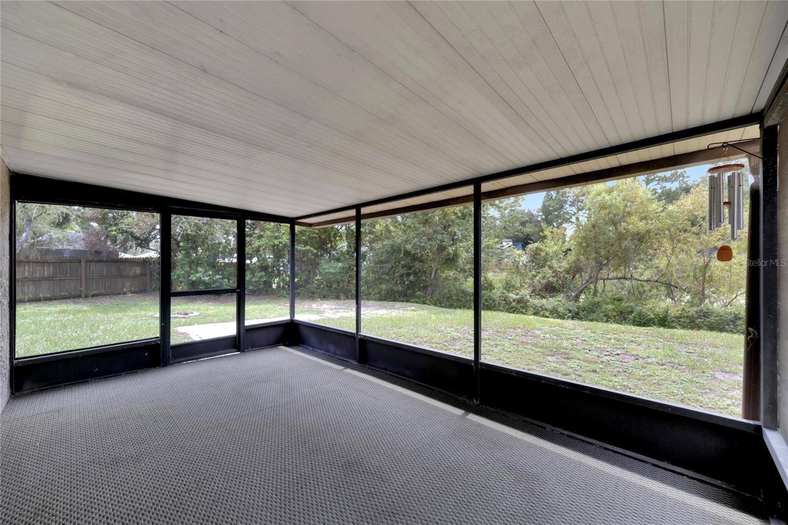 Fully covered &screened Porch view 3