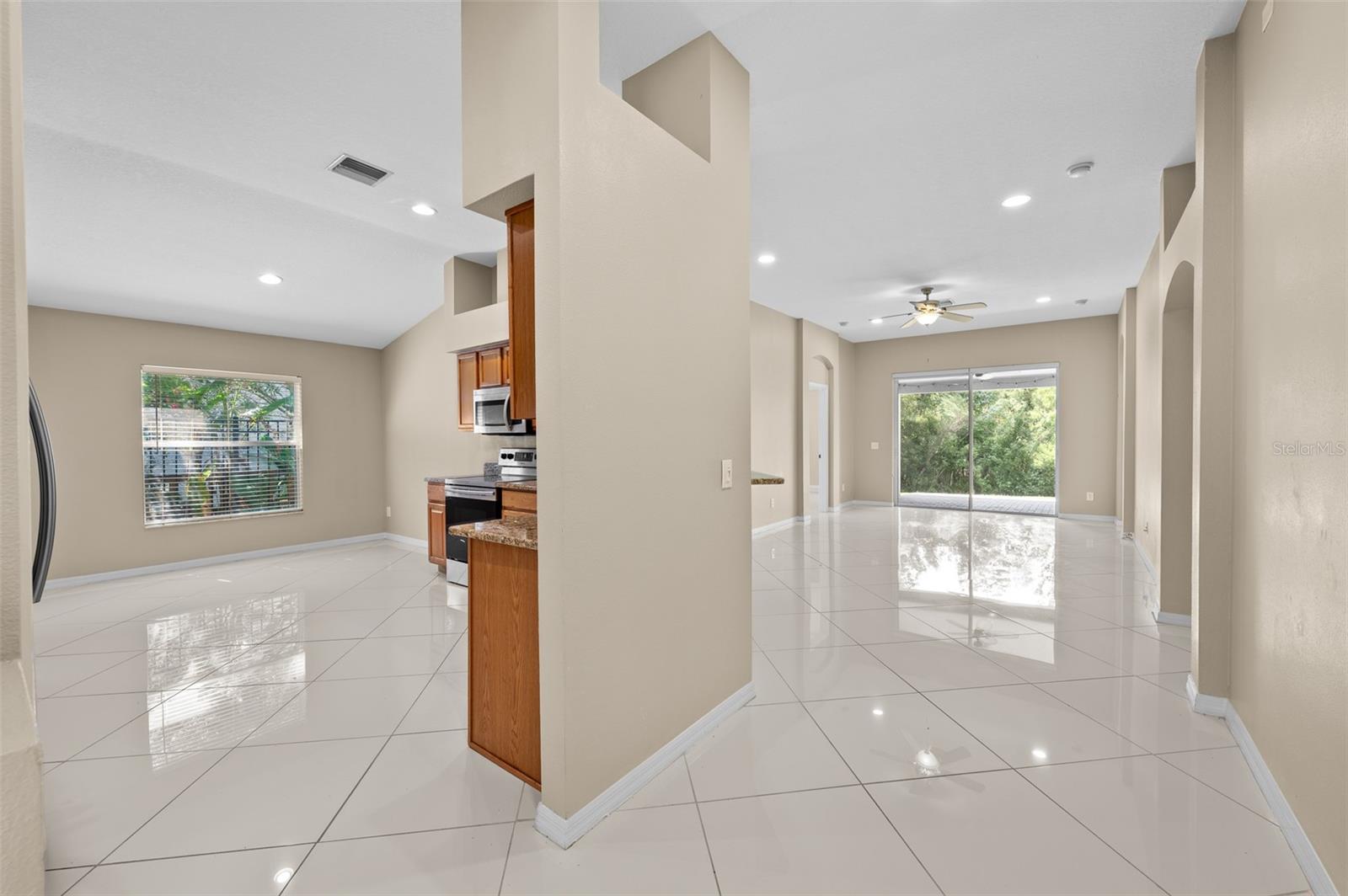 Modern kitchen open to Great room