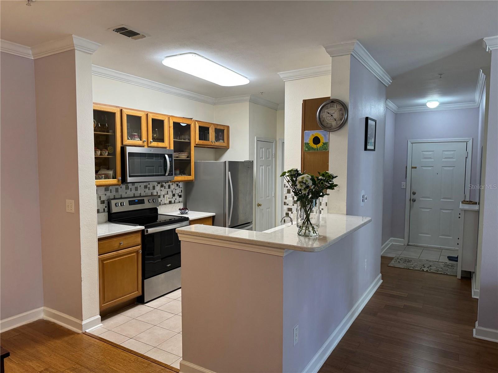 front hall entrance,view kitchen