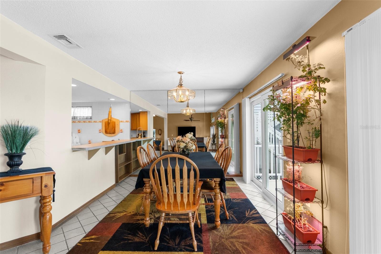 dining room on second level with views of water