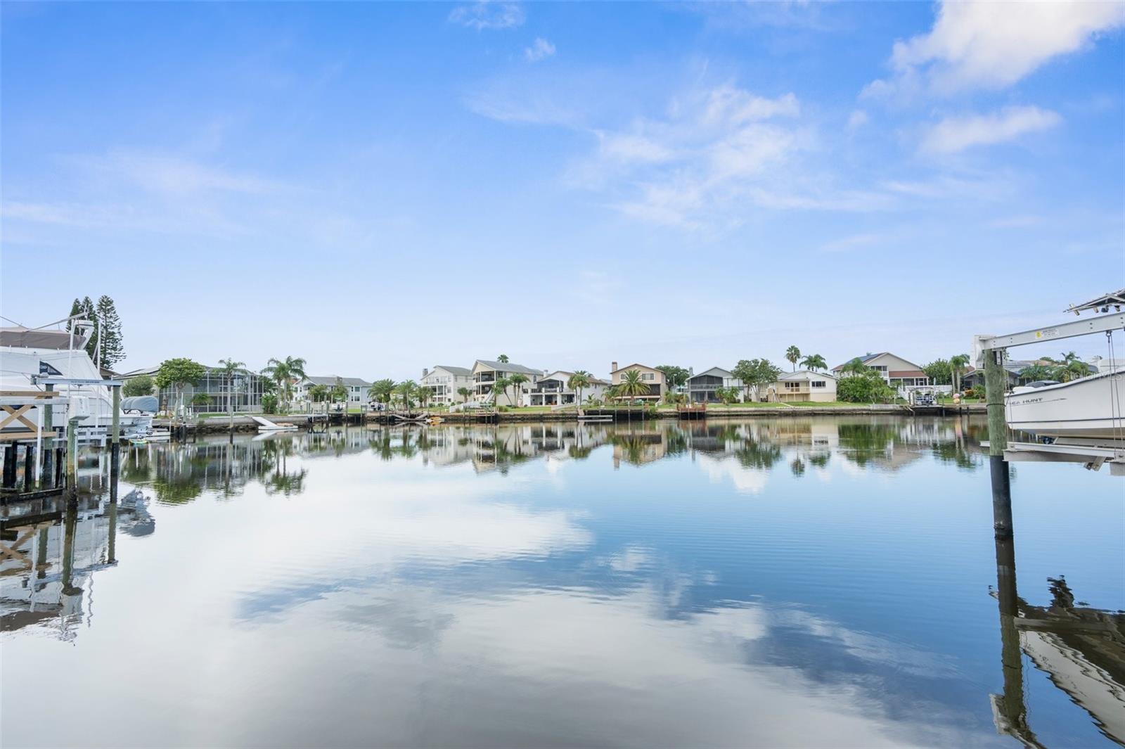 view of the oversized turning basin/canal from seawall