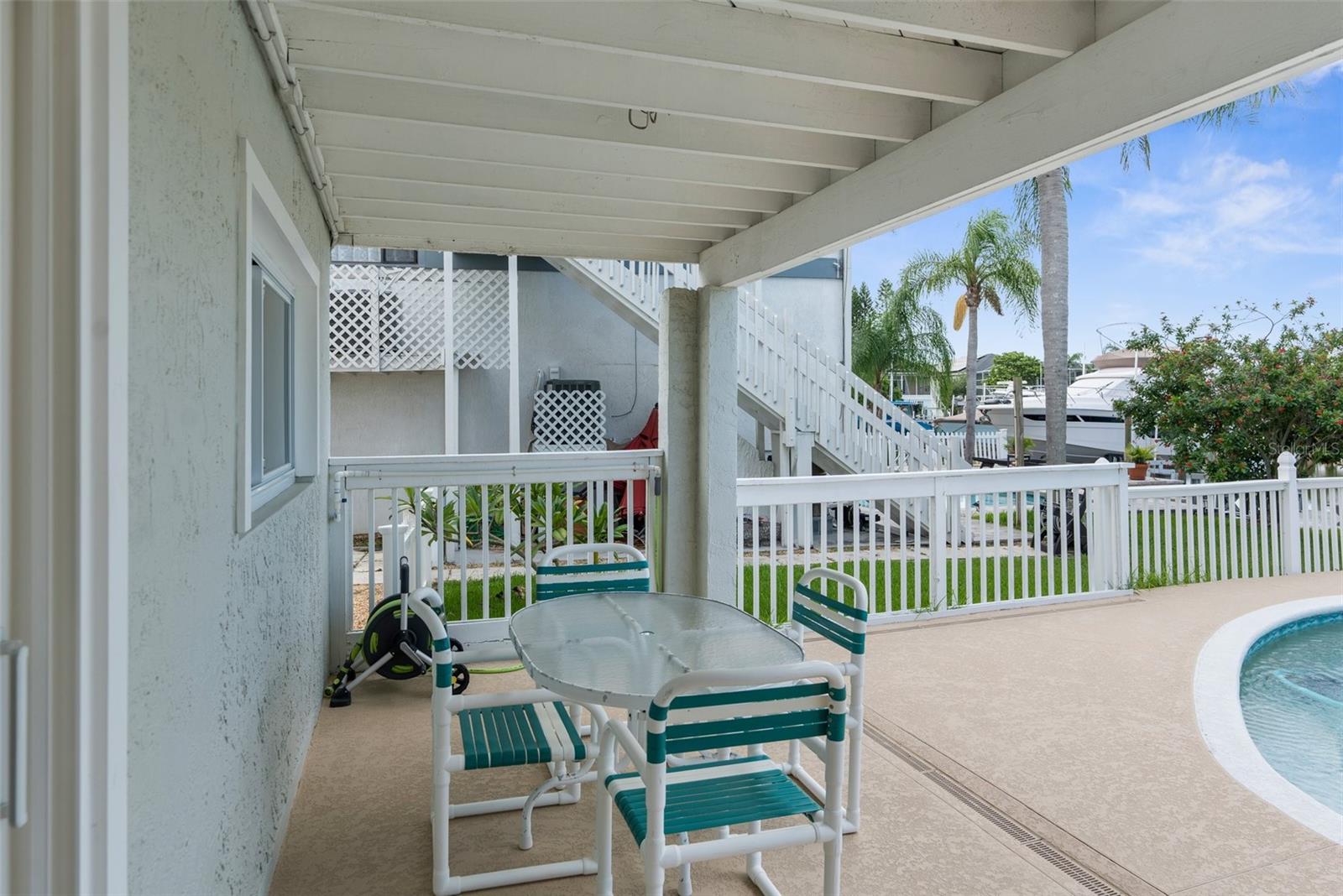 outdoor covered entertaining space on ground level