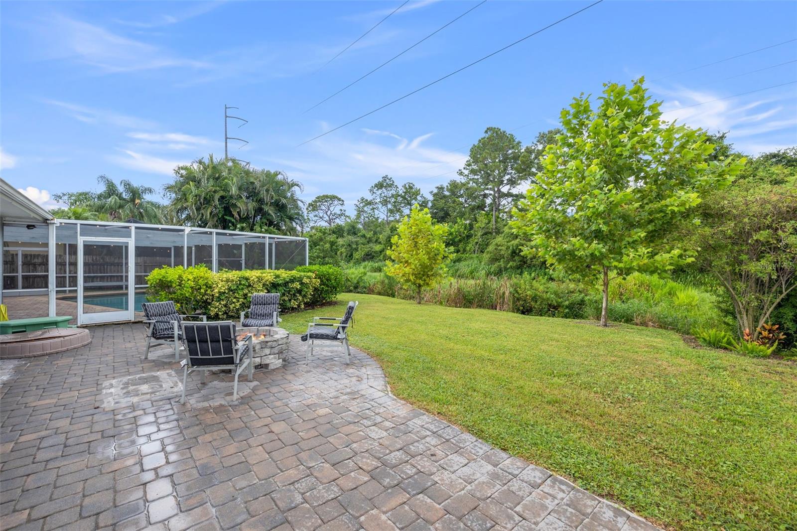 Large, paved patio with no rear neighbors