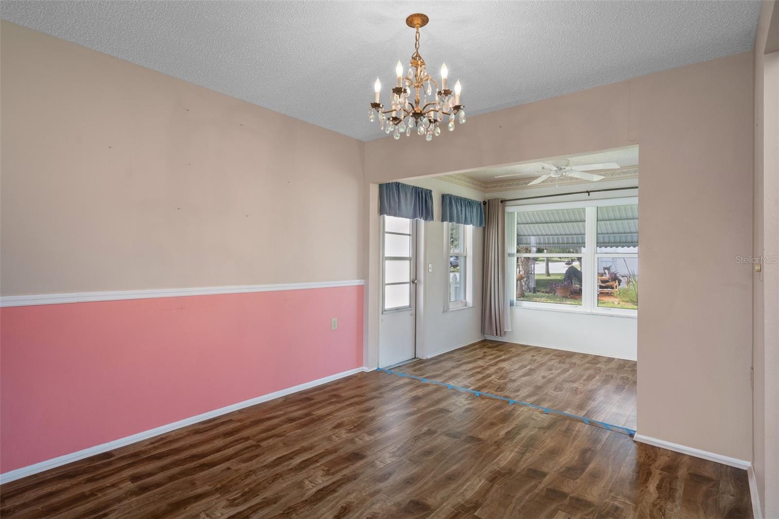 Dining Area & Family Roomwith Chair Rail Molding