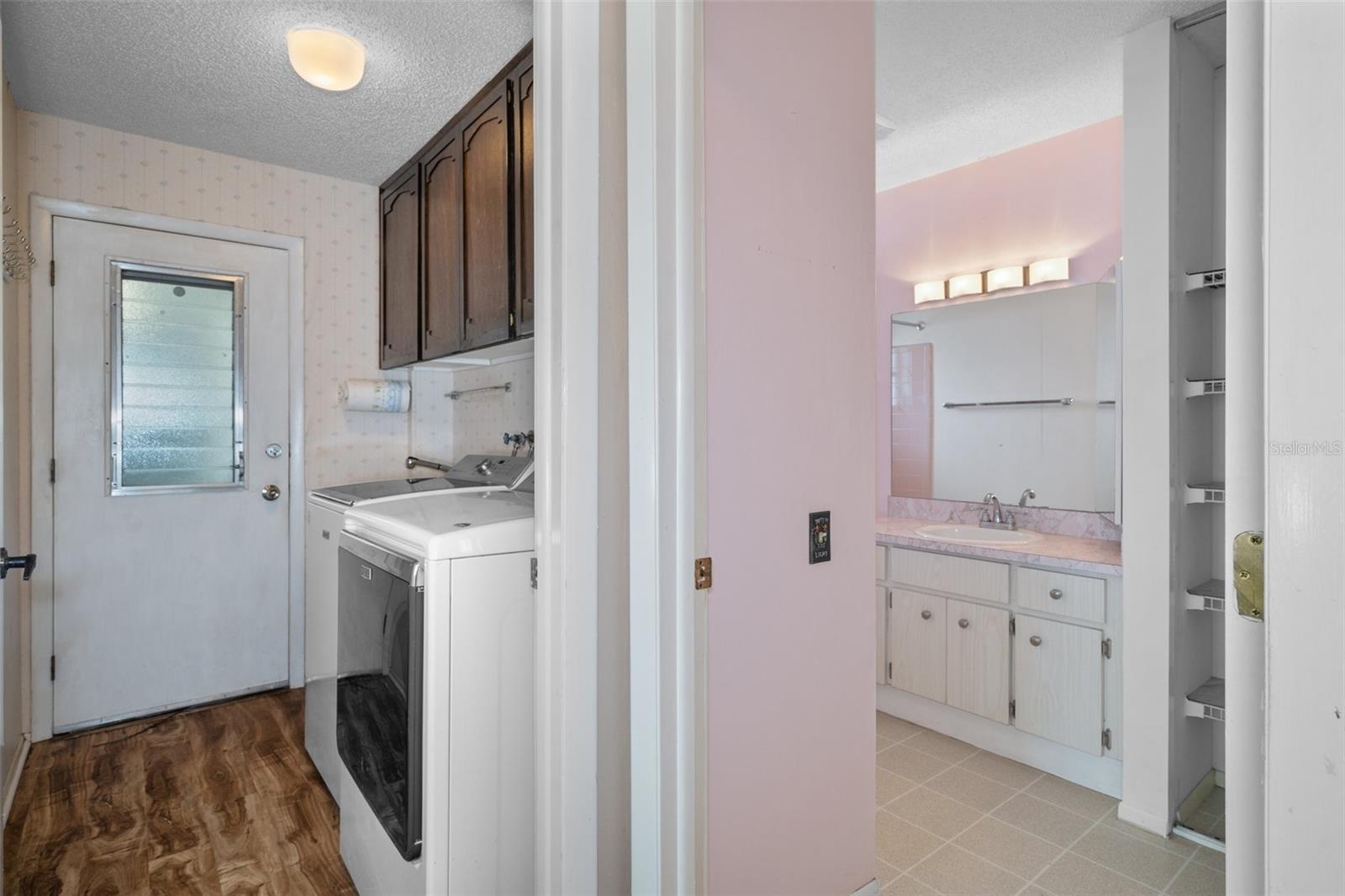 Inside Laundry Room and Hall Bathroom