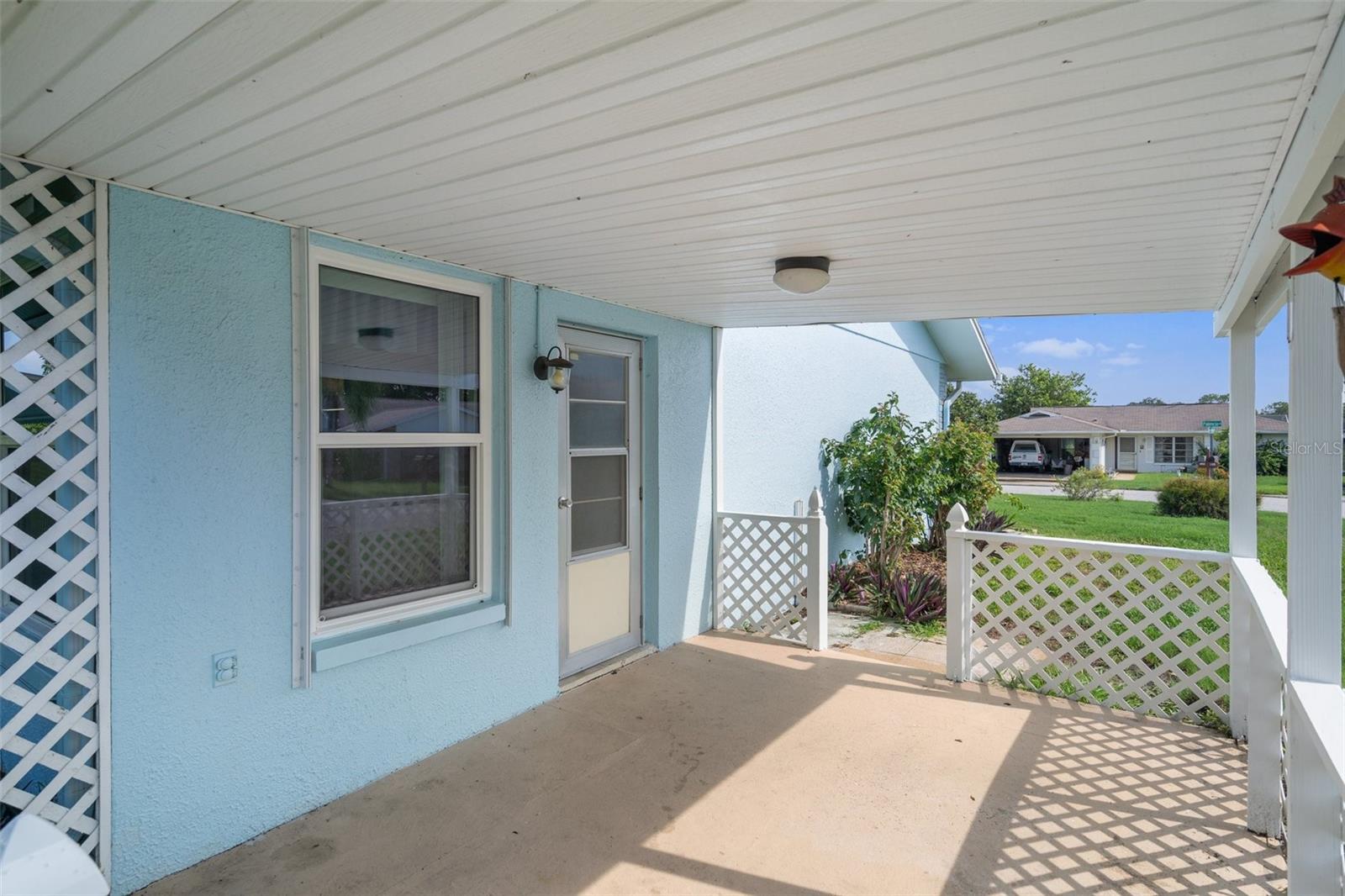 Covered Patio with Access Door