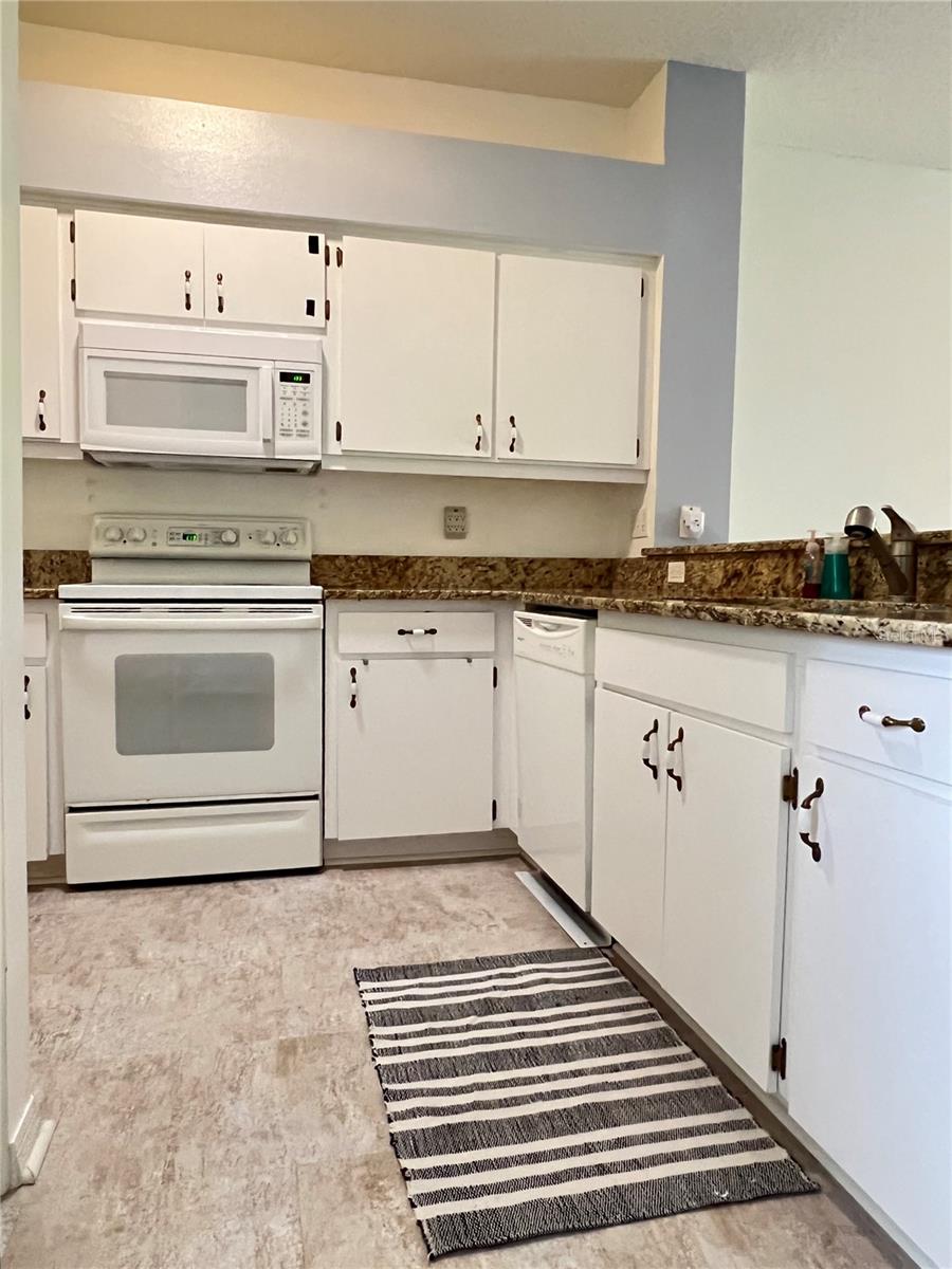 Granite countertops and lots of storage space!