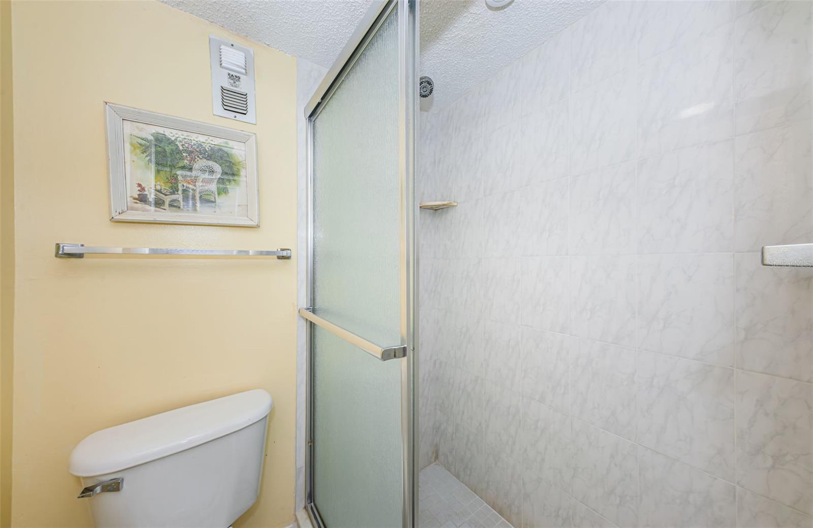 Private water closet with step-in shower