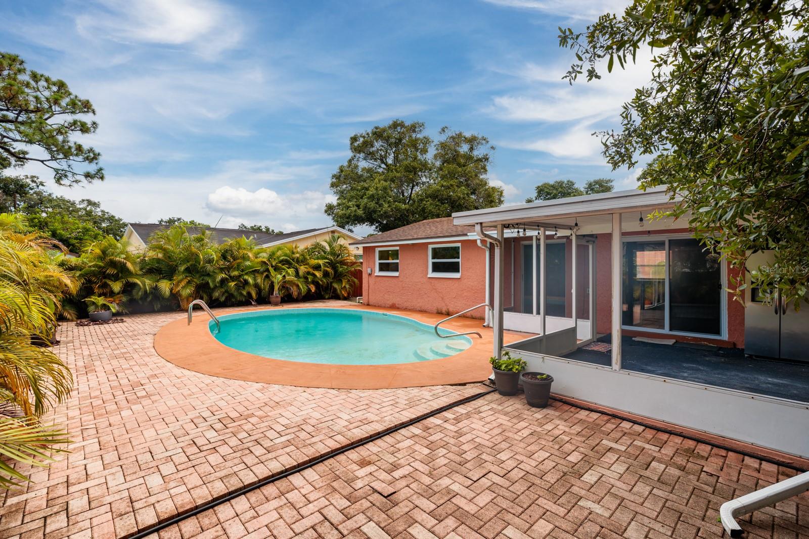 Pool and paver patio