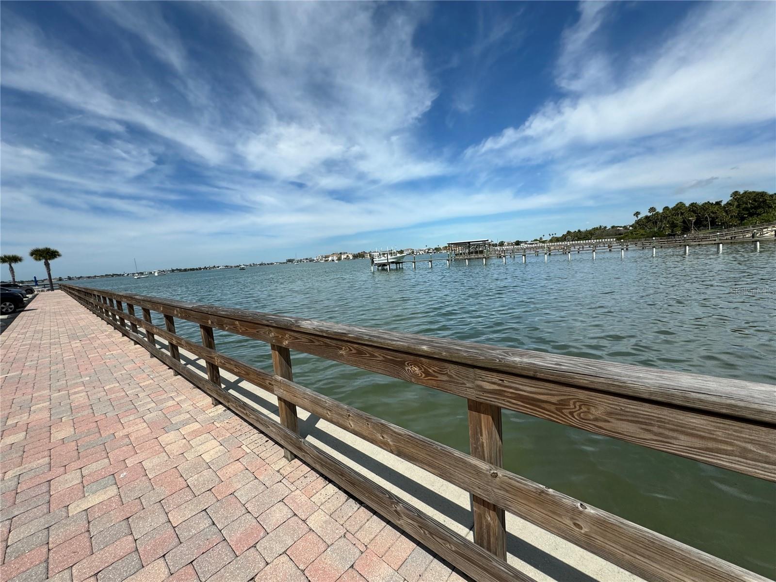 Walkway with water view.