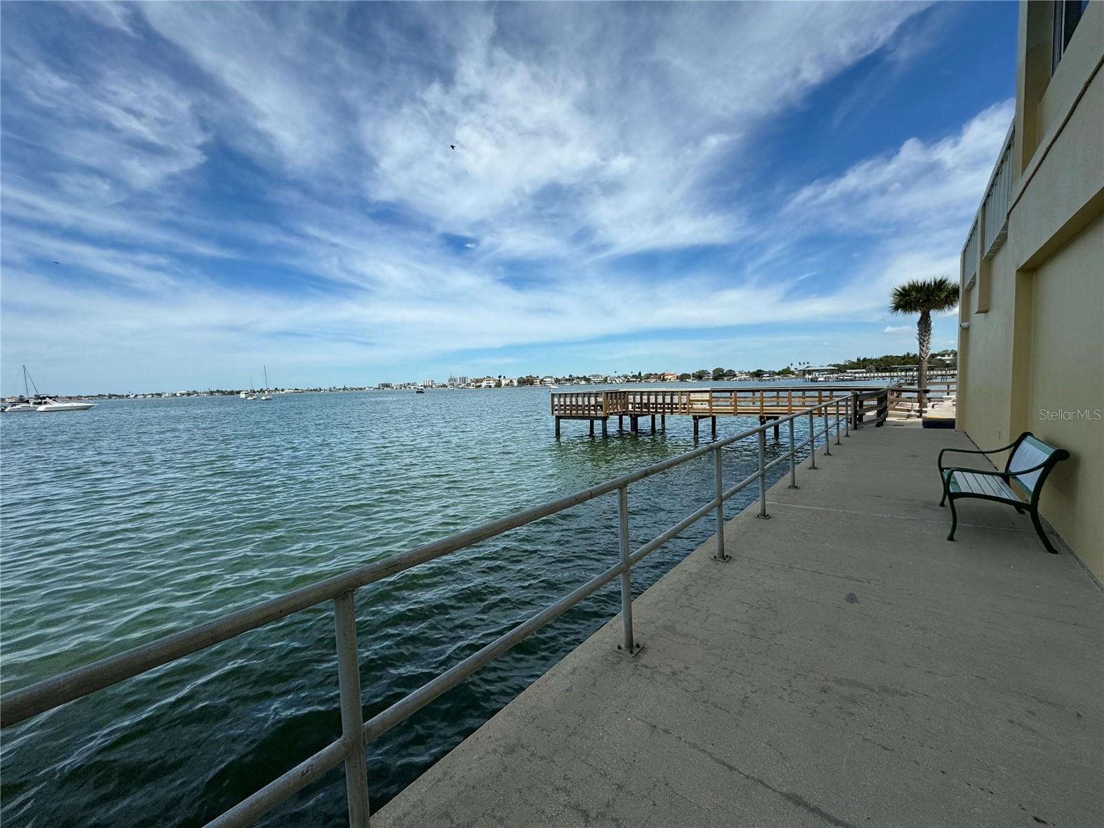 Walkway with water view.