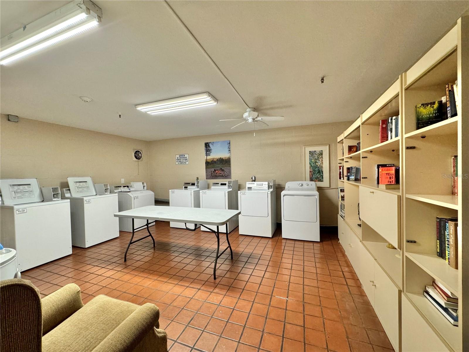 Community laundry room.