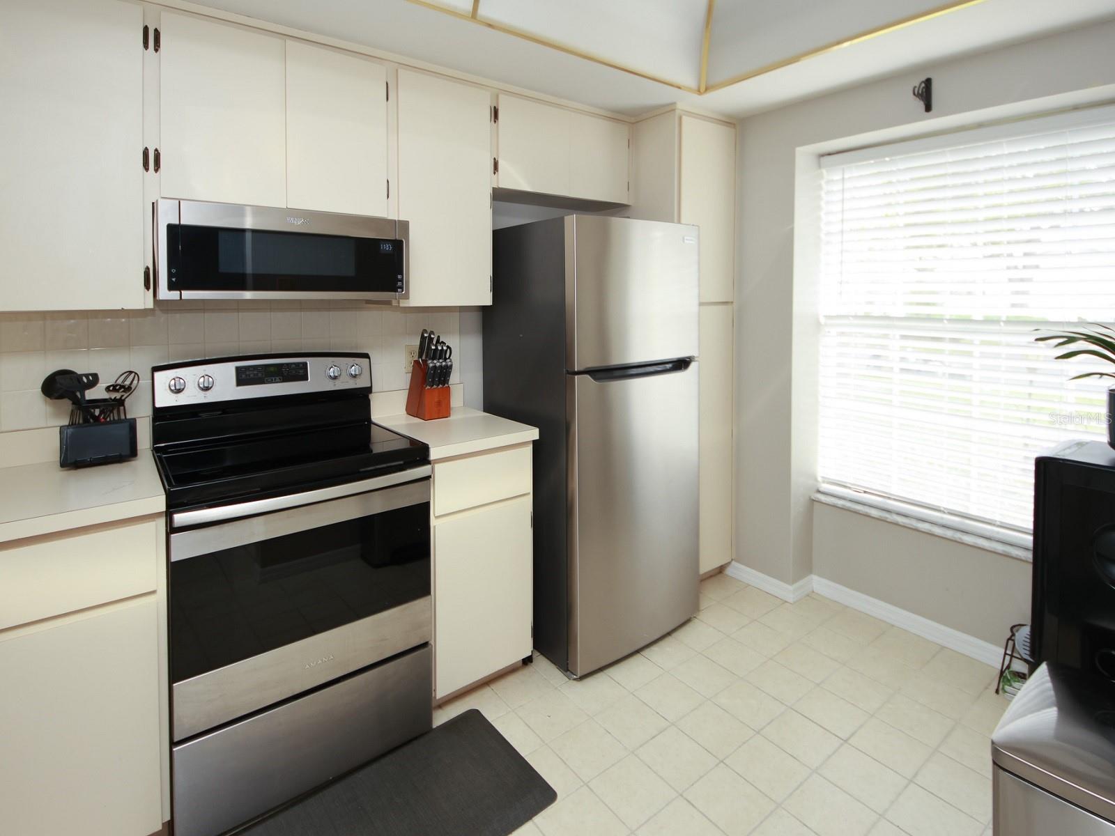 Kitchen with stainless steel appliances