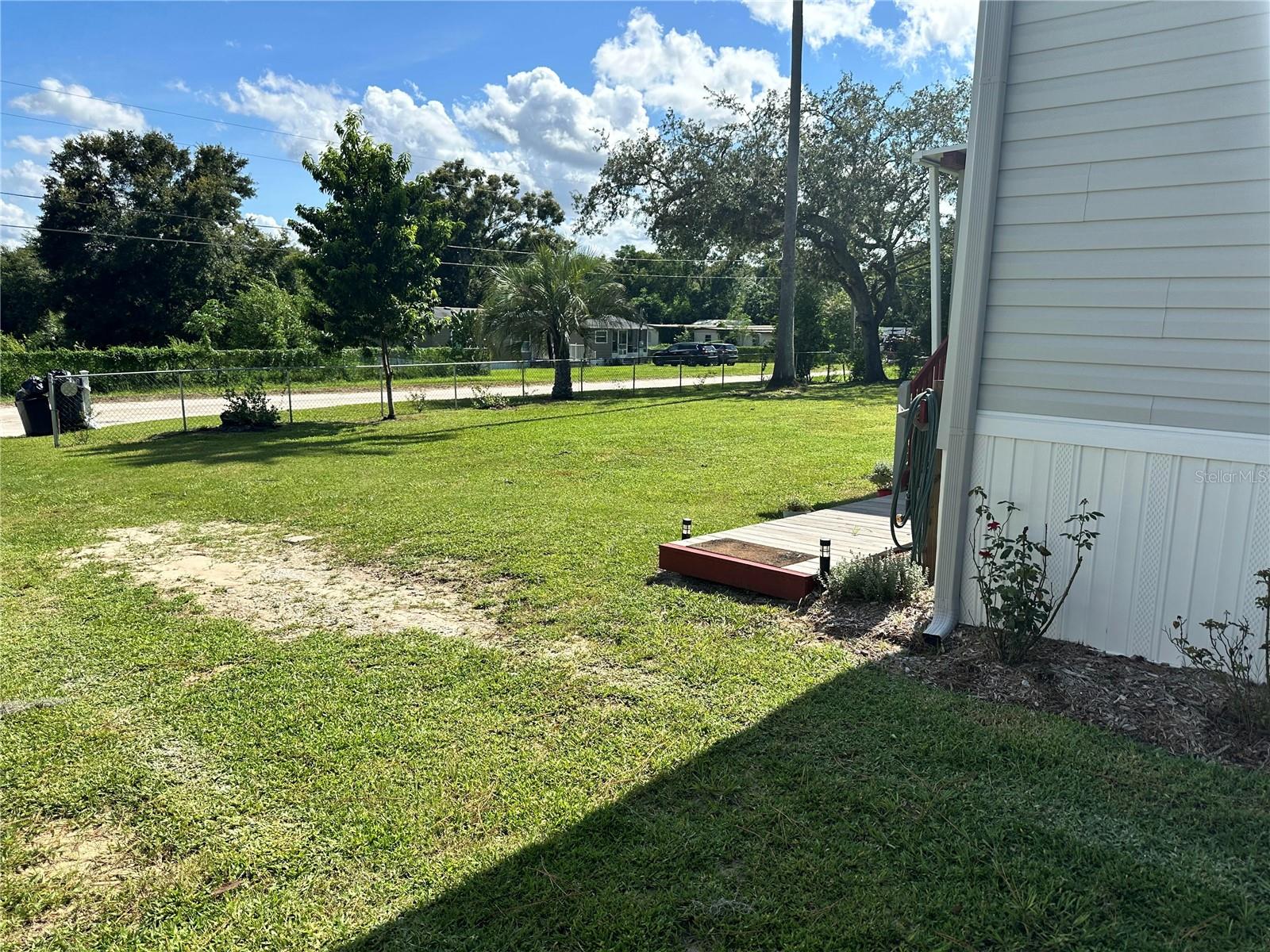 Side yard looking toward the street